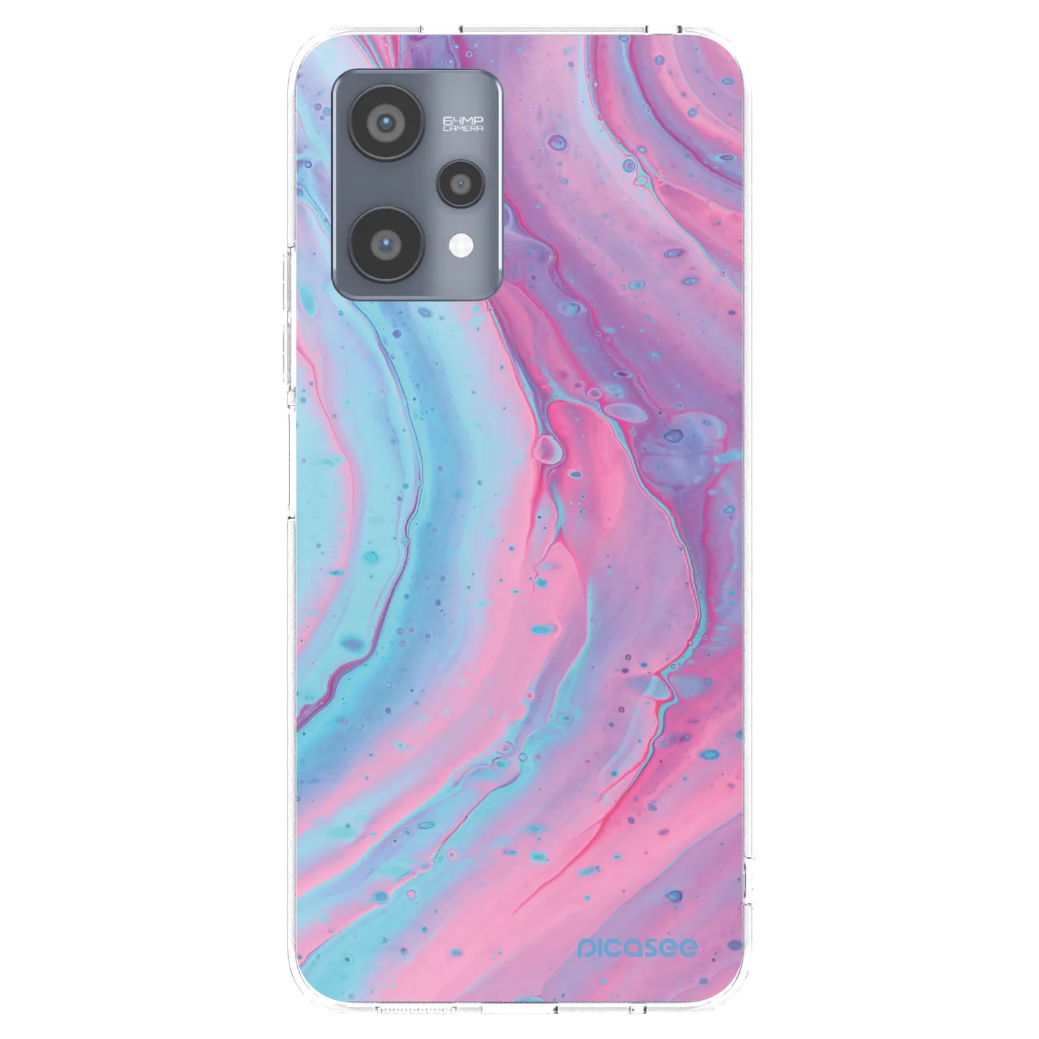Picasee silikonový průhledný obal pro Realme 9 Pro 5G - Pink liquid