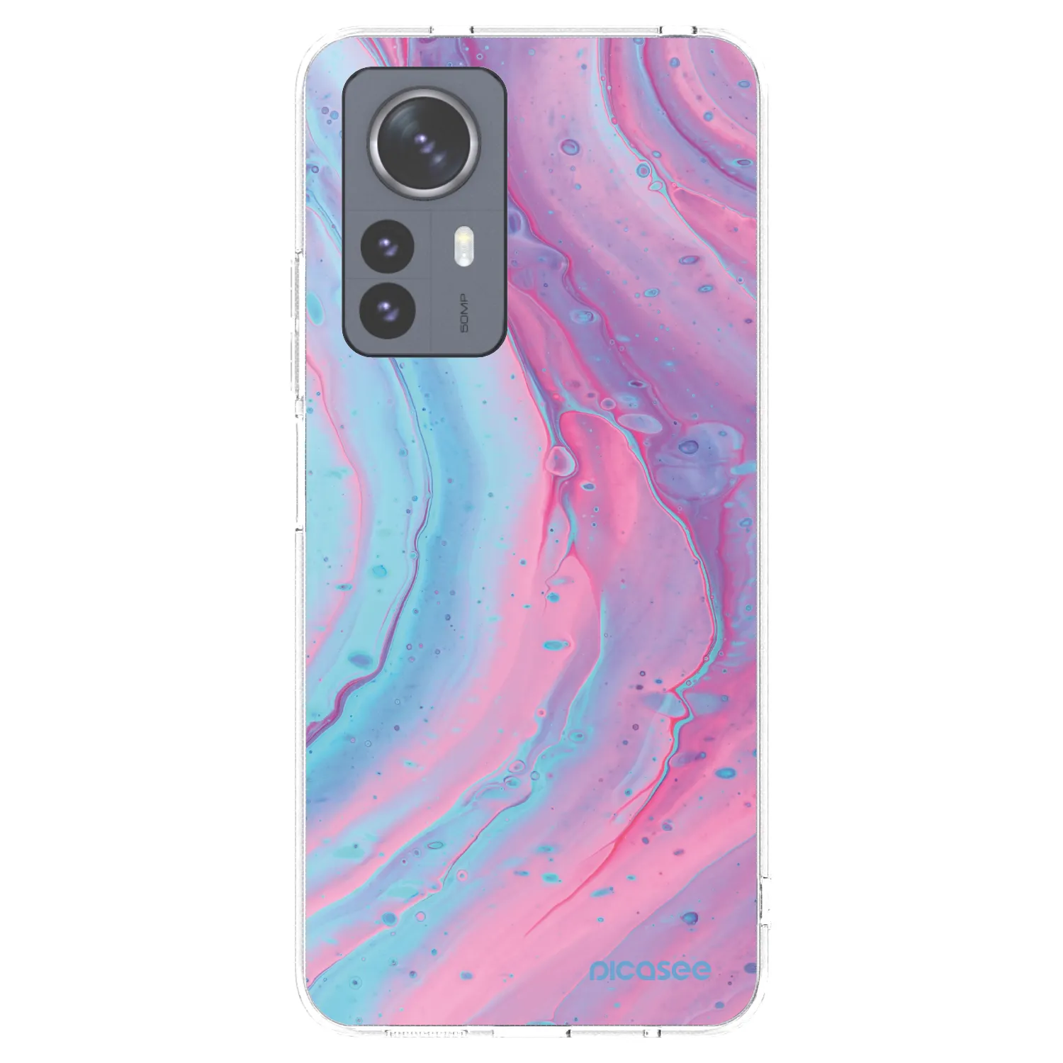 Picasee silikonový průhledný obal pro Xiaomi 12 Pro - Pink liquid