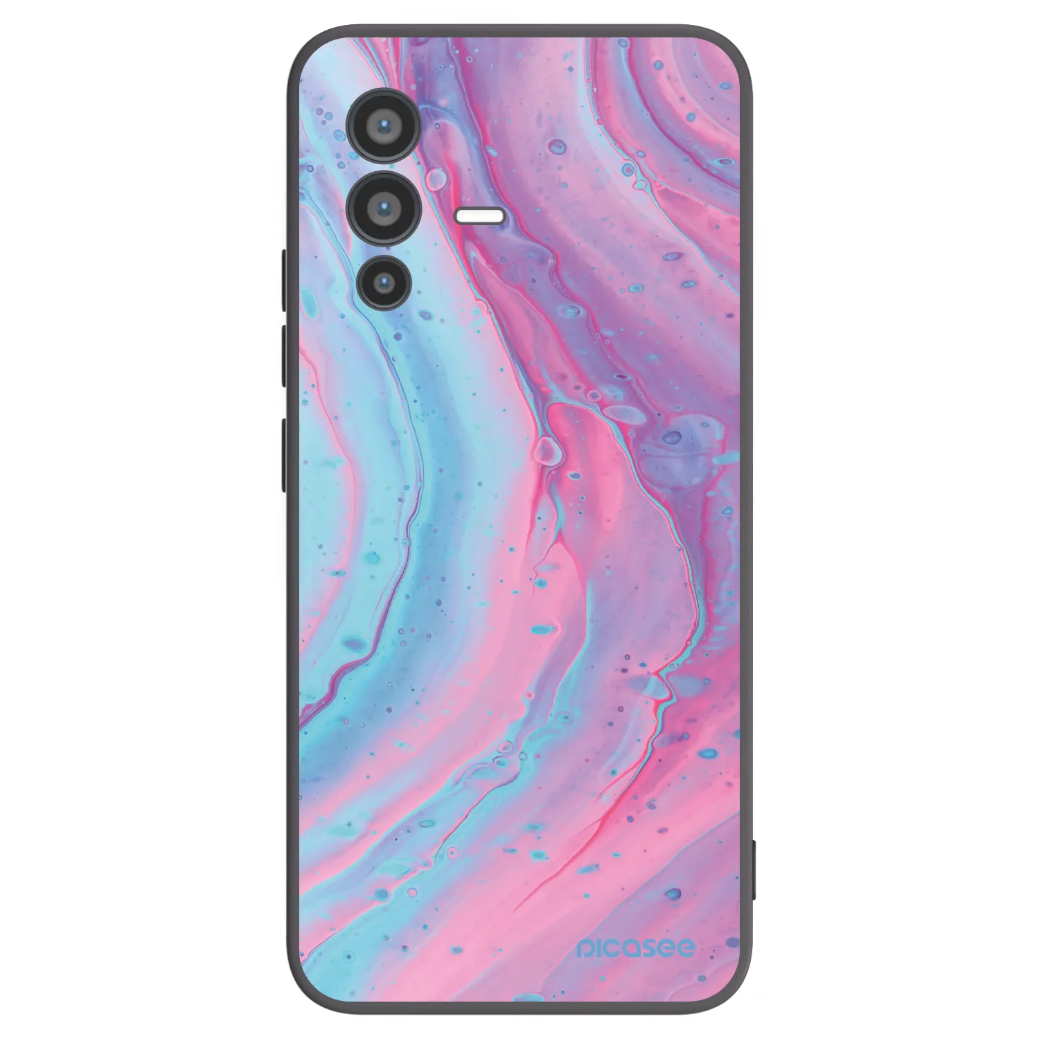 Picasee silikonový černý obal pro Vivo V23 5G - Pink liquid