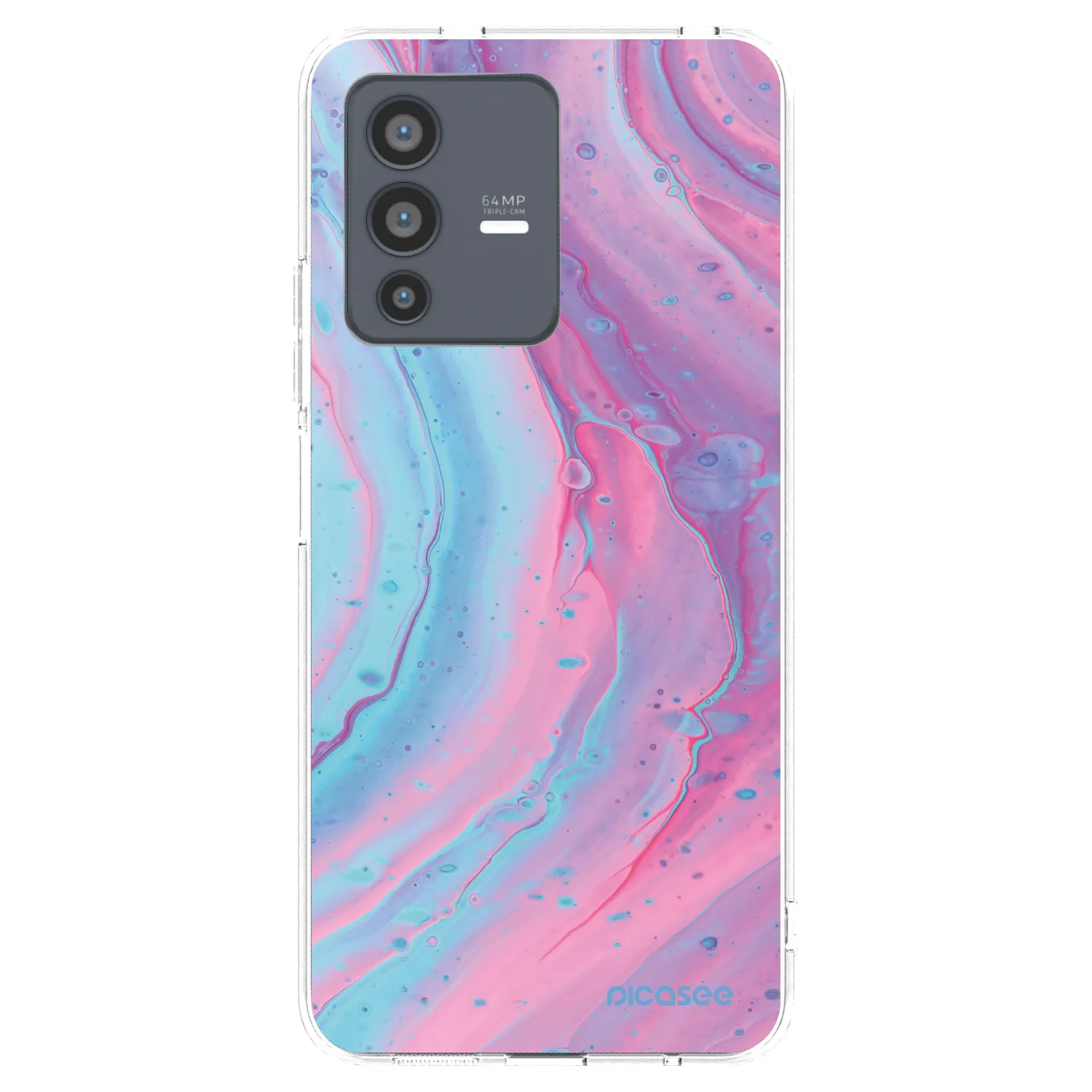 Picasee silikonový průhledný obal pro Vivo V23 5G - Pink liquid