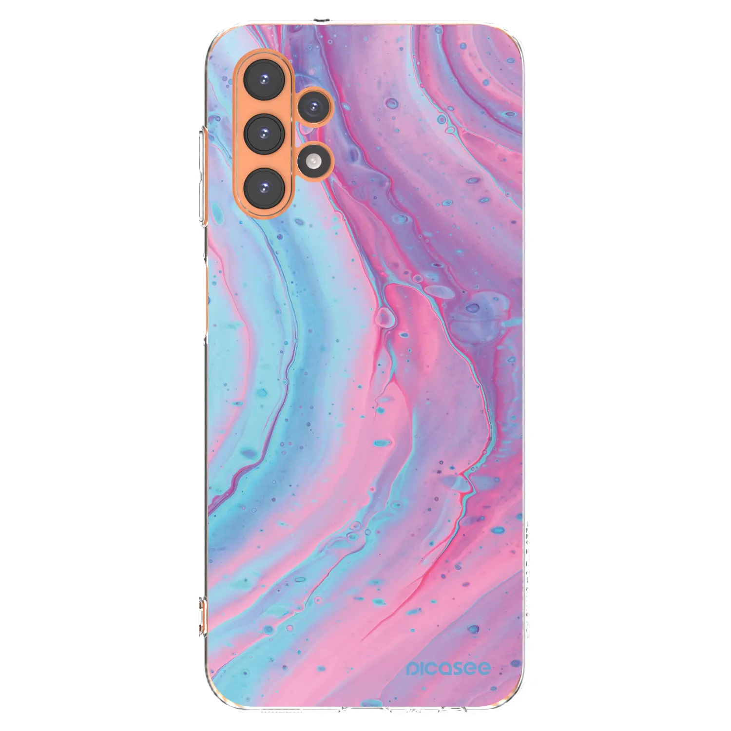 Picasee silikonový průhledný obal pro Samsung Galaxy A13 4G A135 - Pink liquid
