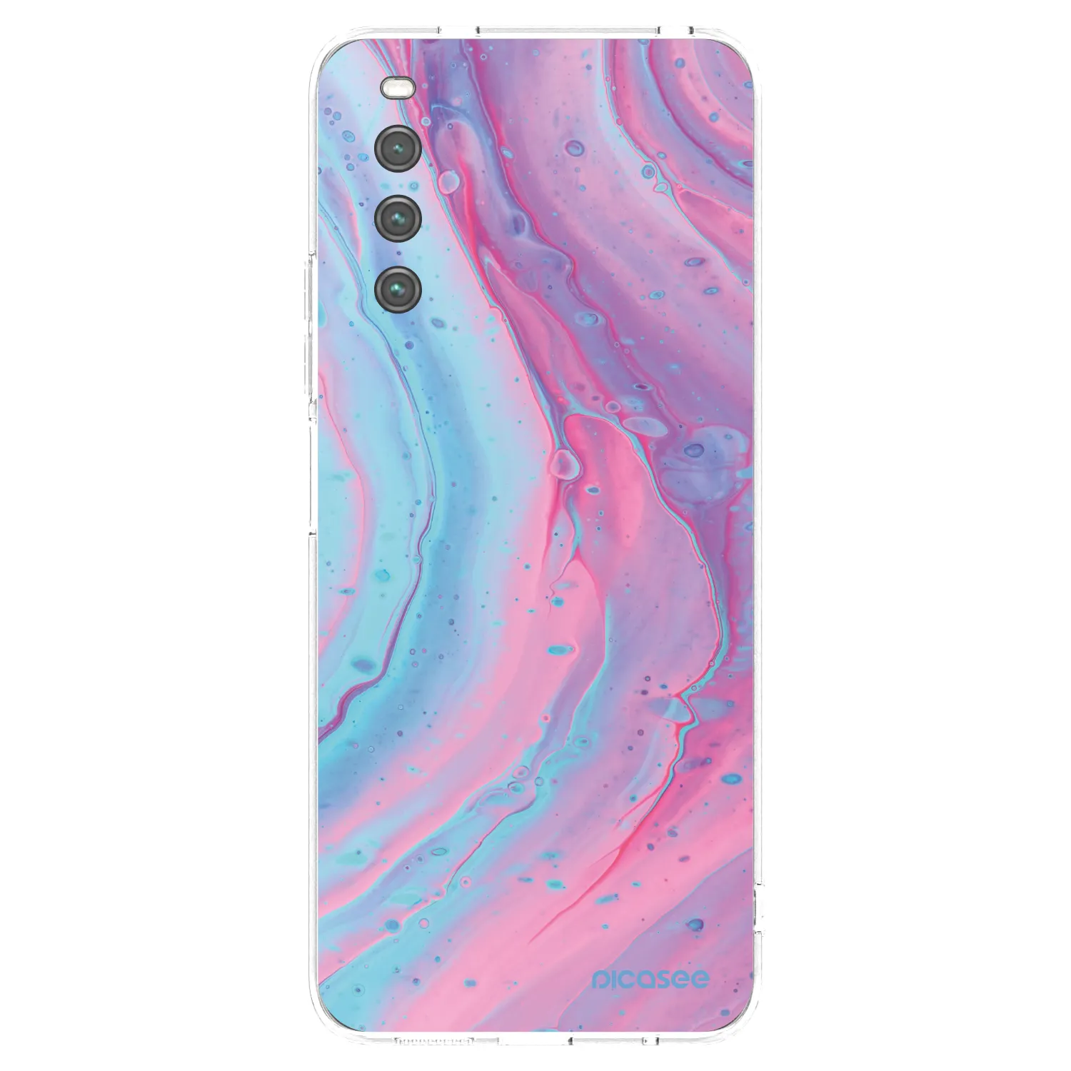 Picasee silikonový průhledný obal pro Sony Xperia 10 IV 5G - Pink liquid