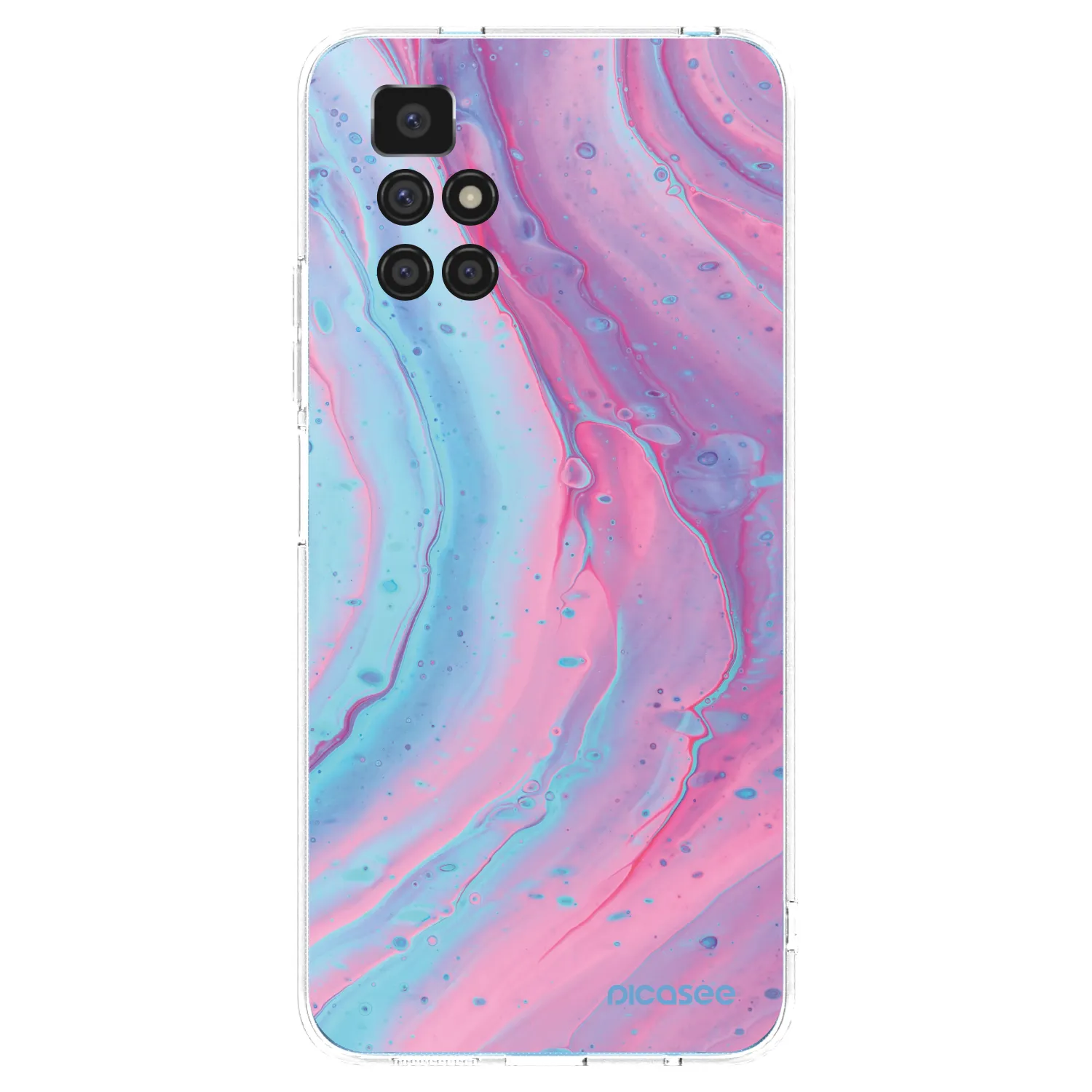 Picasee silikonový průhledný obal pro Xiaomi Redmi 10 (2022) - Pink liquid