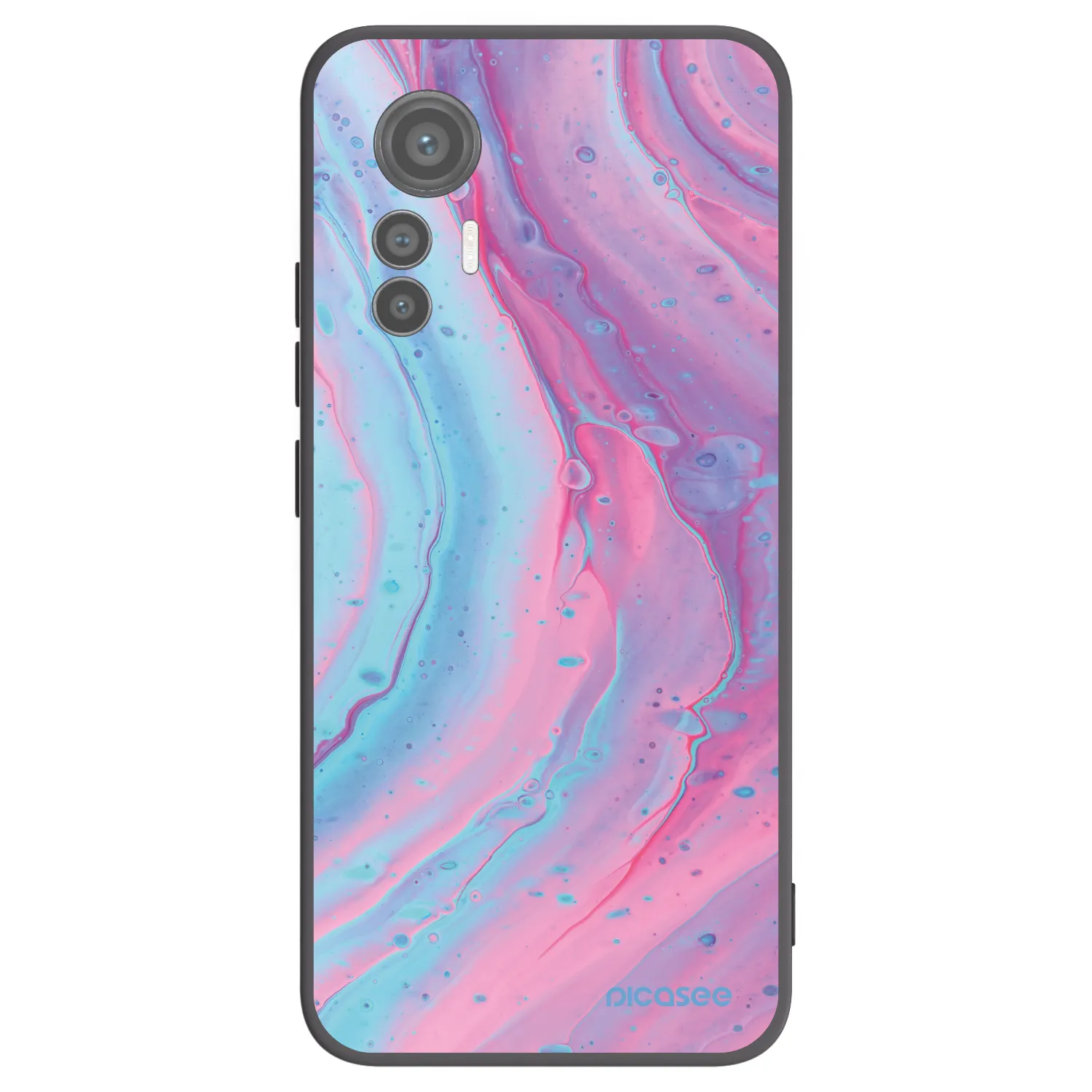 Picasee silikonový černý obal pro Xiaomi 12 Lite - Pink liquid