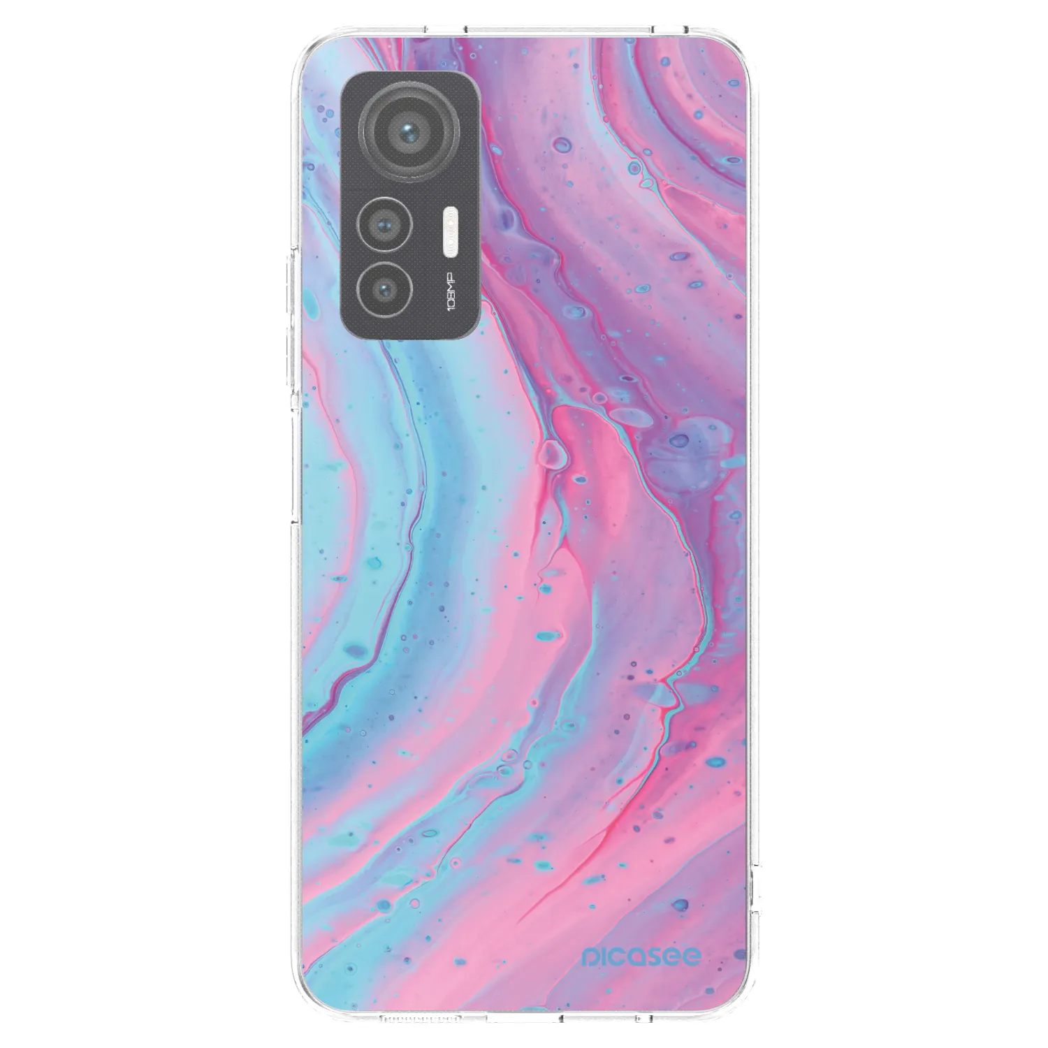 Picasee silikonový průhledný obal pro Xiaomi 12 Lite - Pink liquid