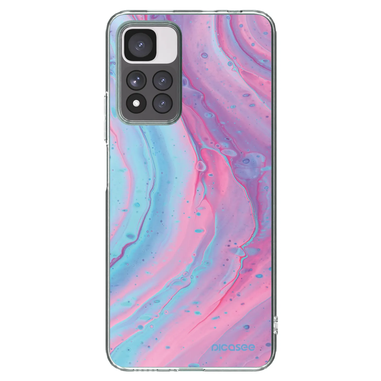 Picasee silikonový průhledný obal pro Xiaomi Redmi Note 11 Pro+ 5G - Pink liquid