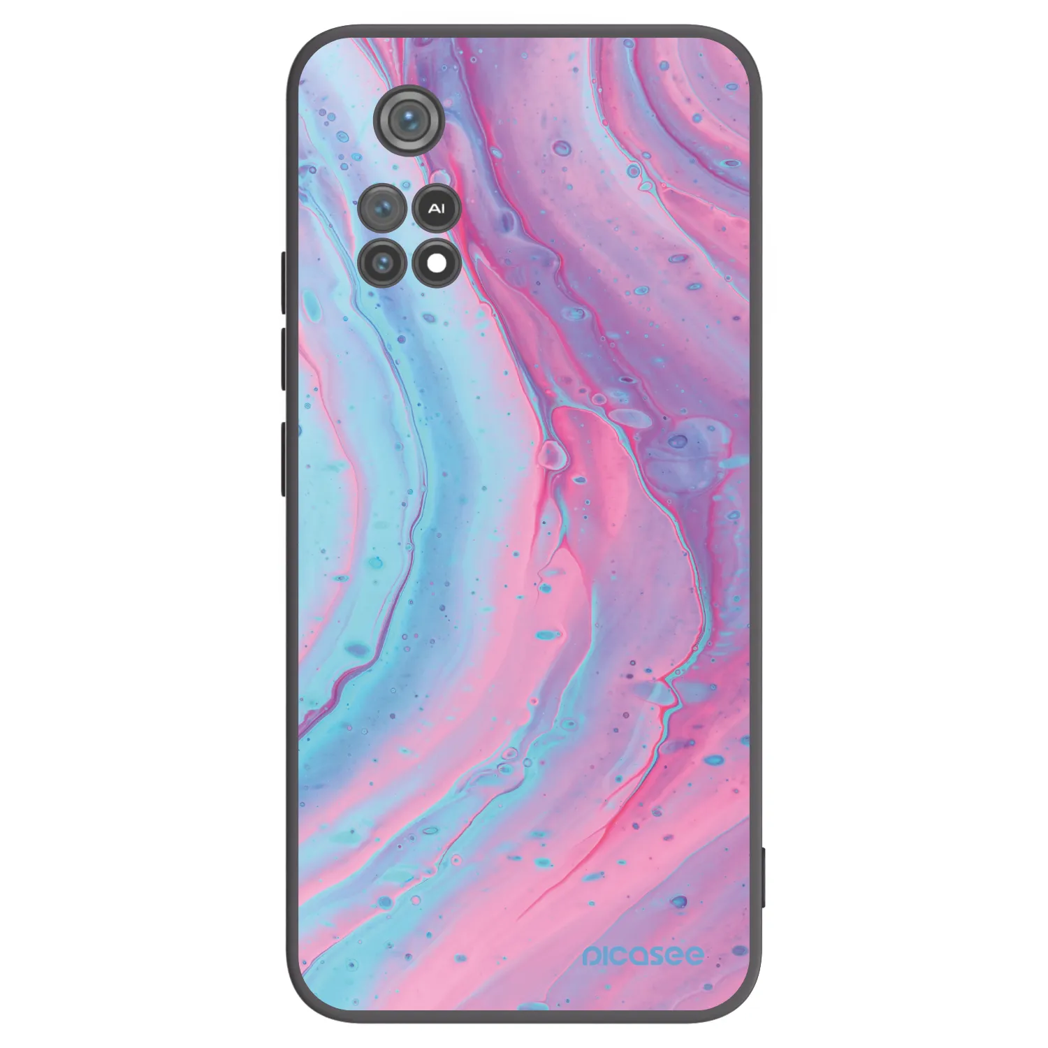 Picasee silikonový černý obal pro Xiaomi Poco M4 Pro - Pink liquid