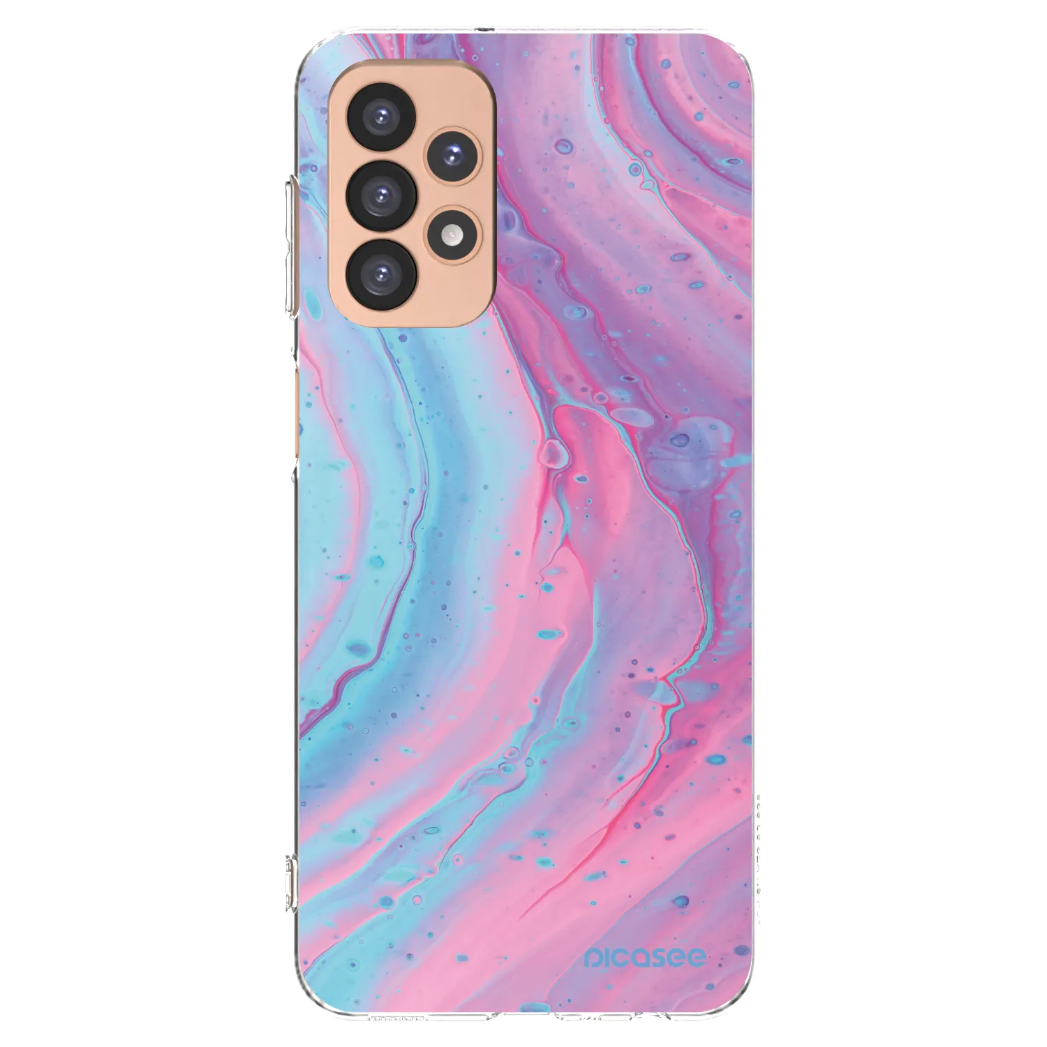 Picasee silikonový průhledný obal pro Samsung Galaxy A23 A236B 5G - Pink liquid