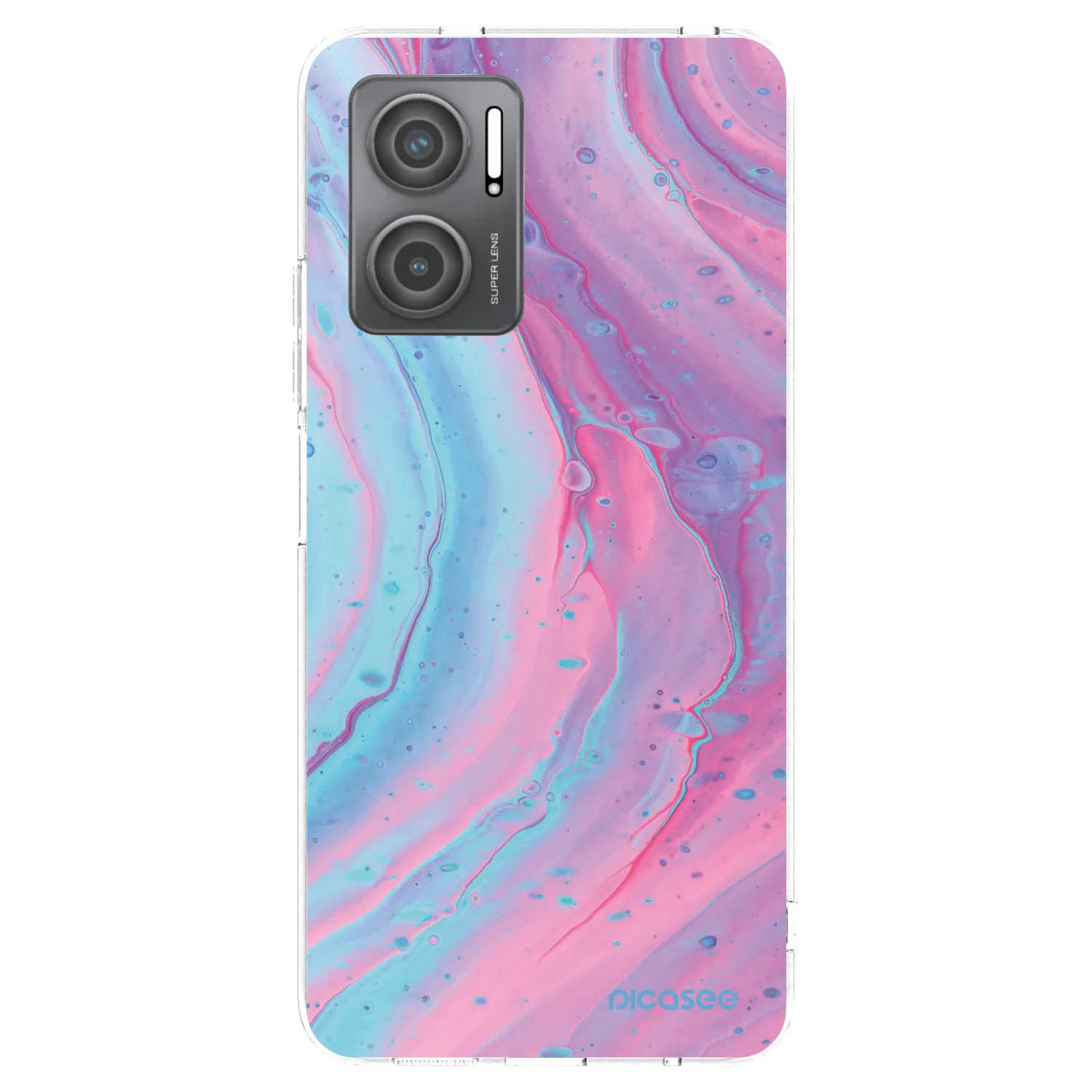 Picasee silikonový průhledný obal pro Xiaomi Redmi 10 5G - Pink liquid