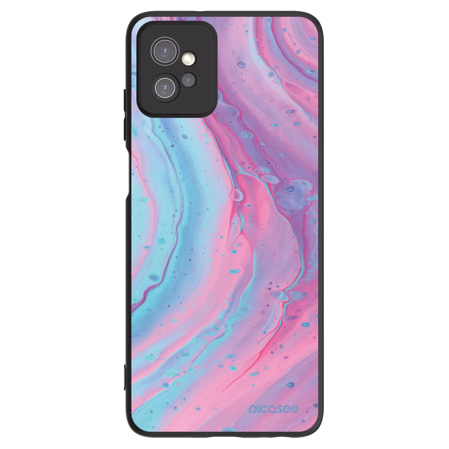 Picasee silikonový černý obal pro Motorola Moto G32 - Pink liquid