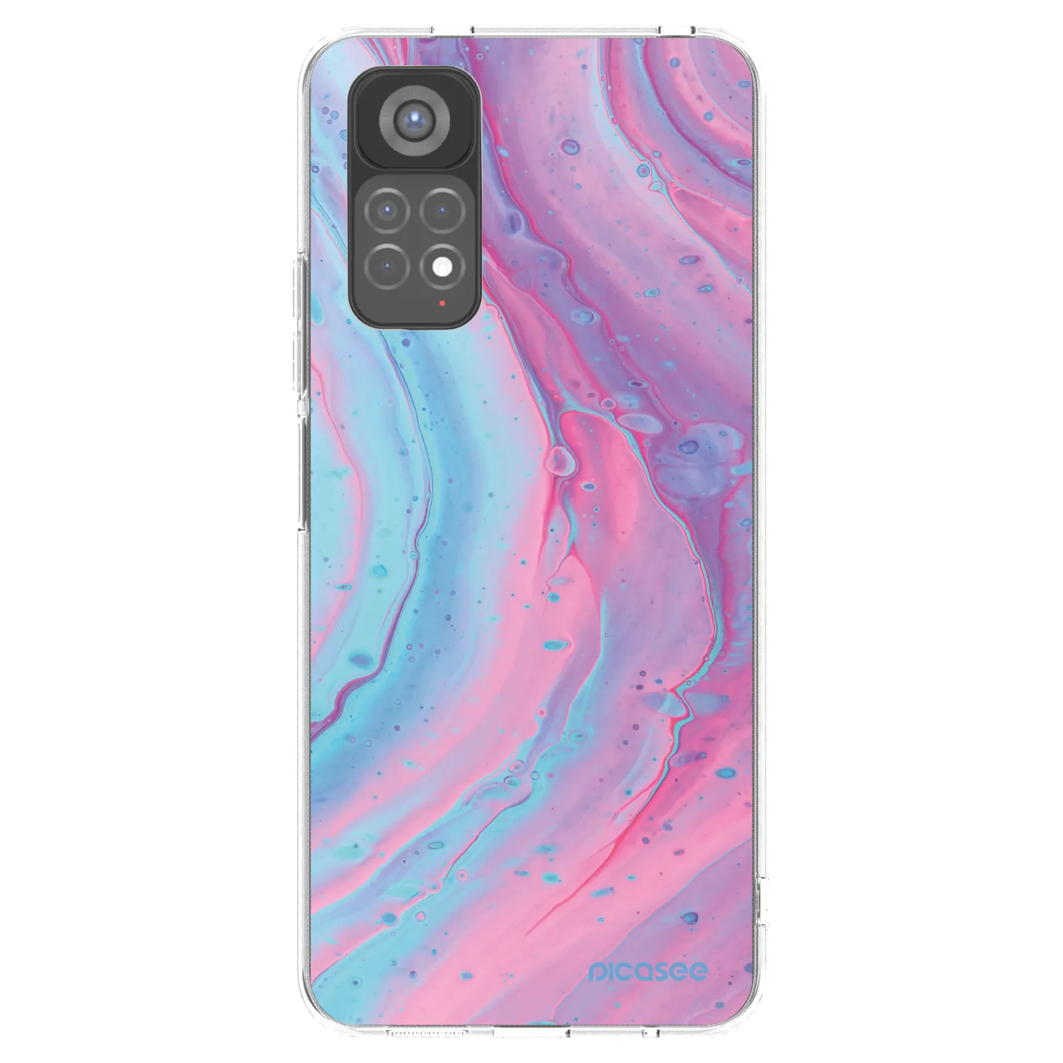 Picasee silikonový průhledný obal pro Xiaomi Redmi Note 11S 5G - Pink liquid