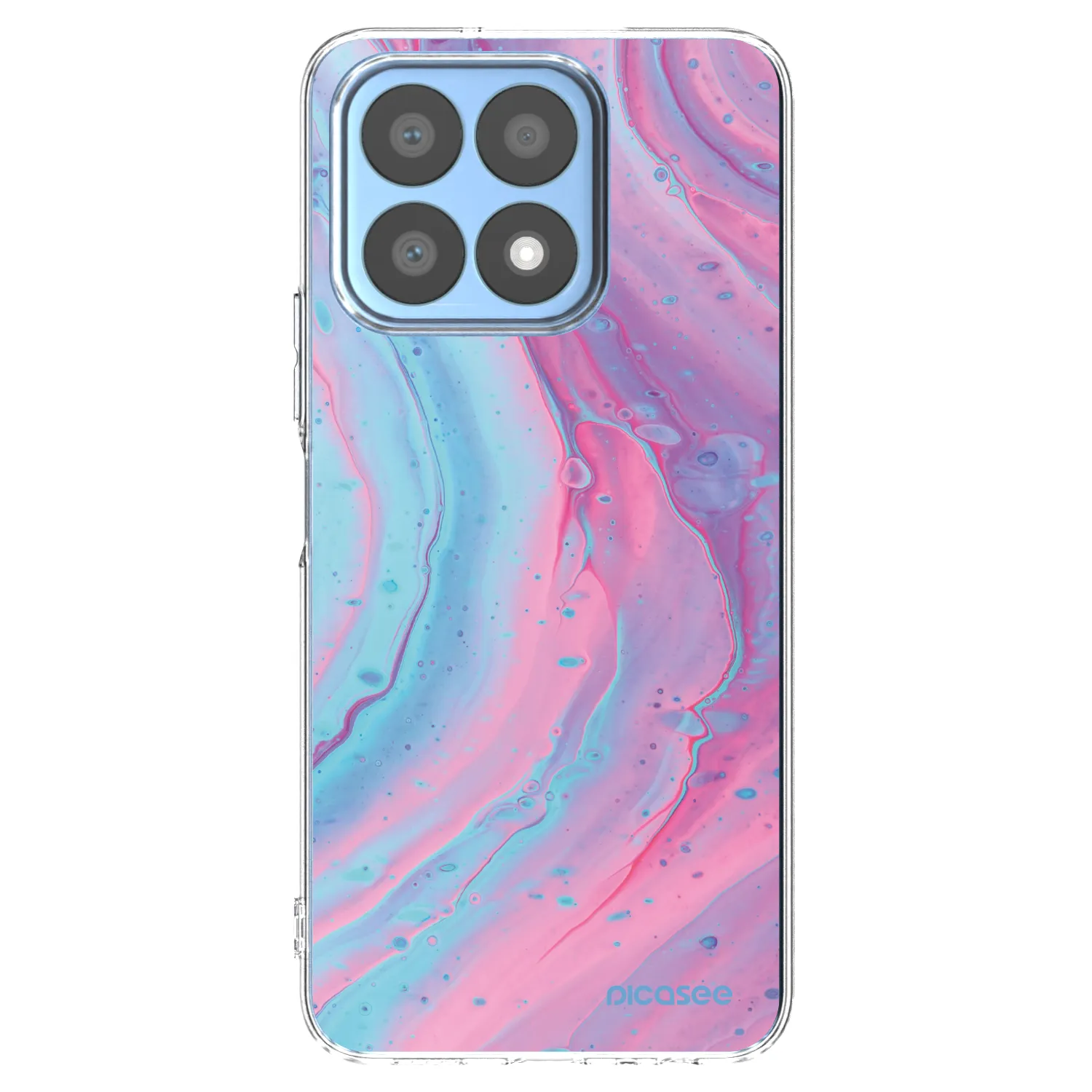 Picasee silikonový průhledný obal pro Honor X8a - Pink liquid