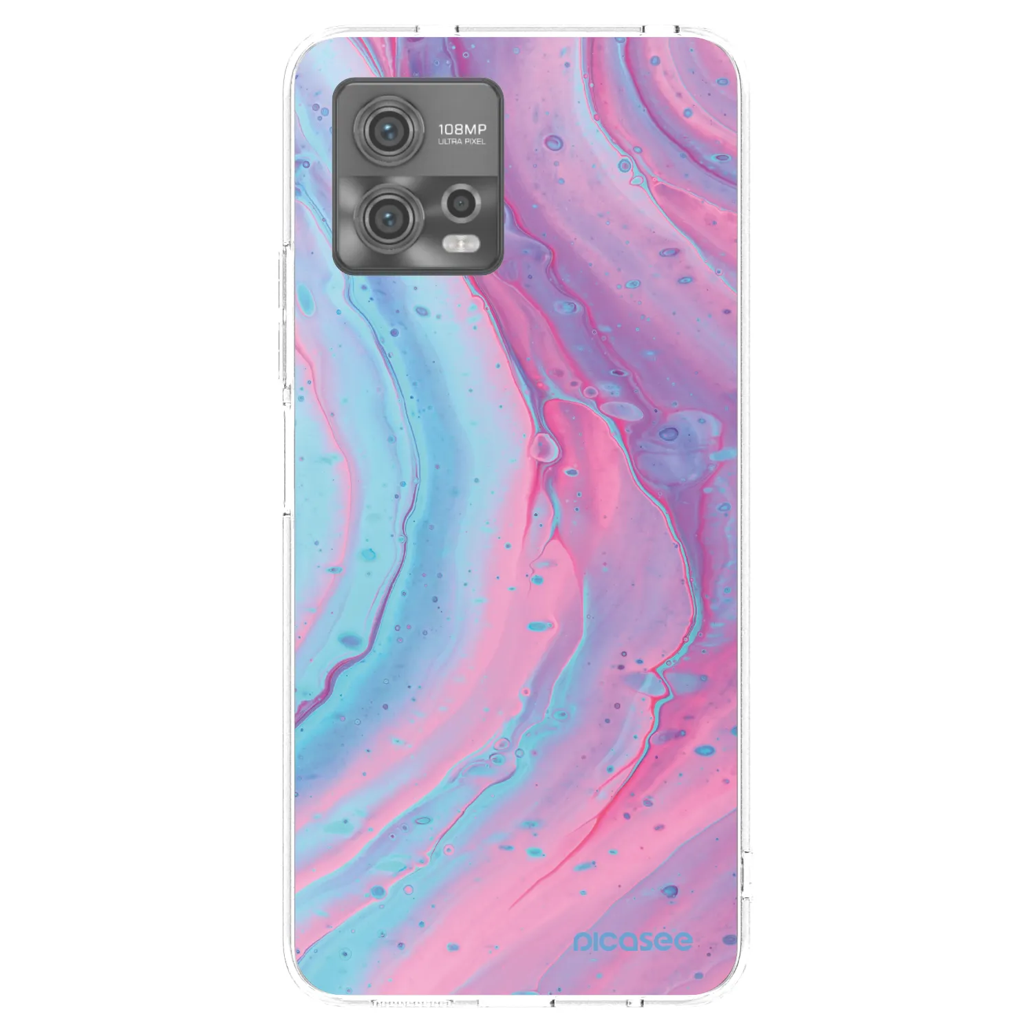 Picasee silikonový průhledný obal pro Motorola Moto G72 - Pink liquid
