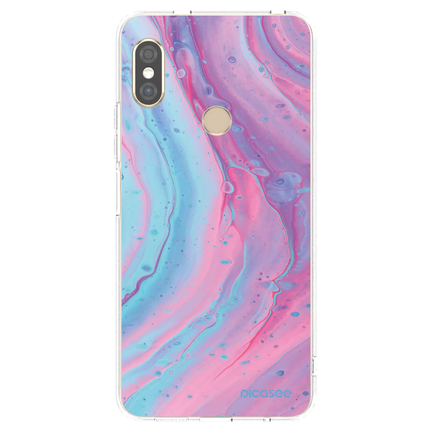 Picasee silikonový průhledný obal pro Xiaomi Redmi Note 5 Global - Pink liquid