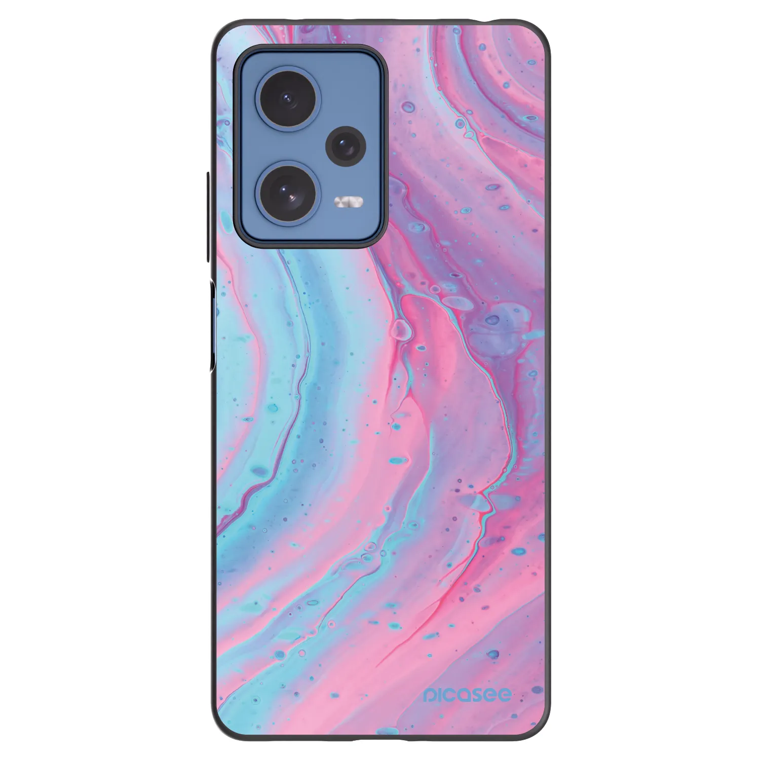 Picasee silikonový černý obal pro Xiaomi Redmi Note 12 Pro 5G - Pink liquid