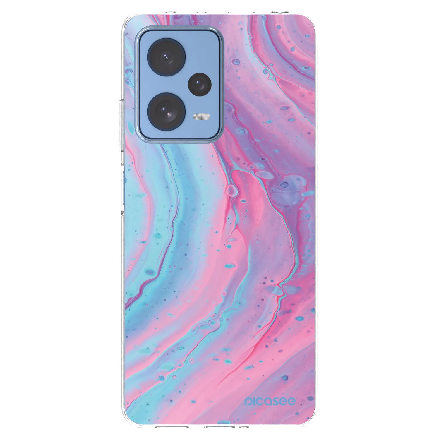 Picasee silikonový průhledný obal pro Xiaomi Redmi Note 12 Pro 5G - Pink liquid