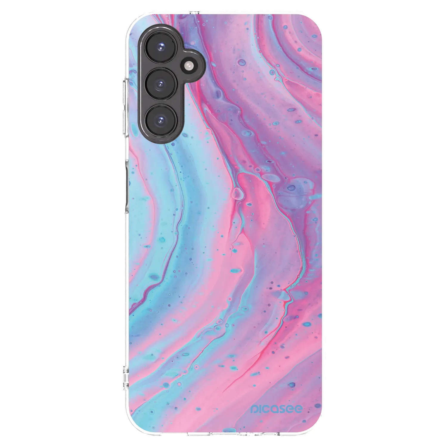 Picasee silikonový průhledný obal pro Samsung Galaxy A14 5G A146P - Pink liquid