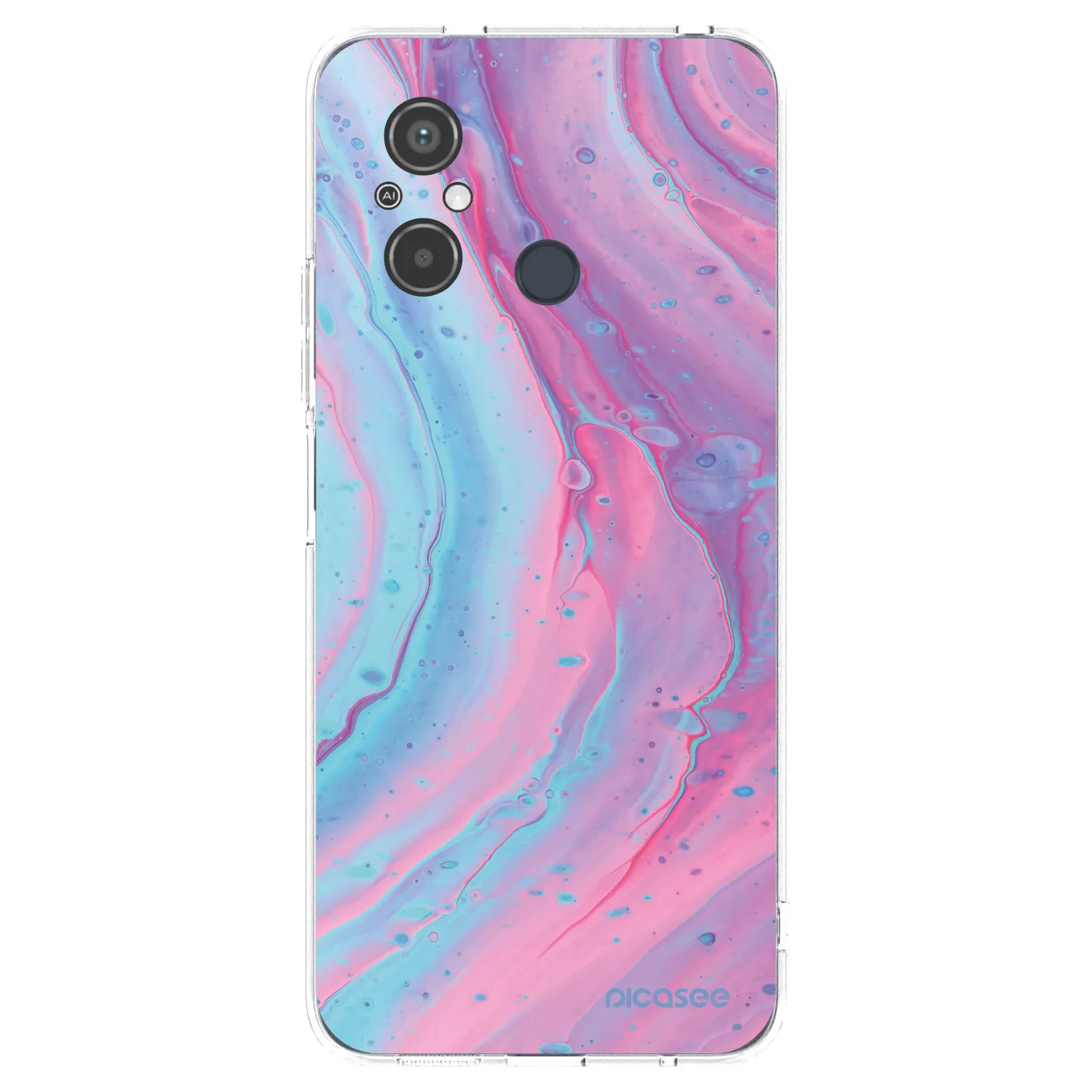 Picasee silikonový průhledný obal pro Xiaomi Redmi 12C - Pink liquid