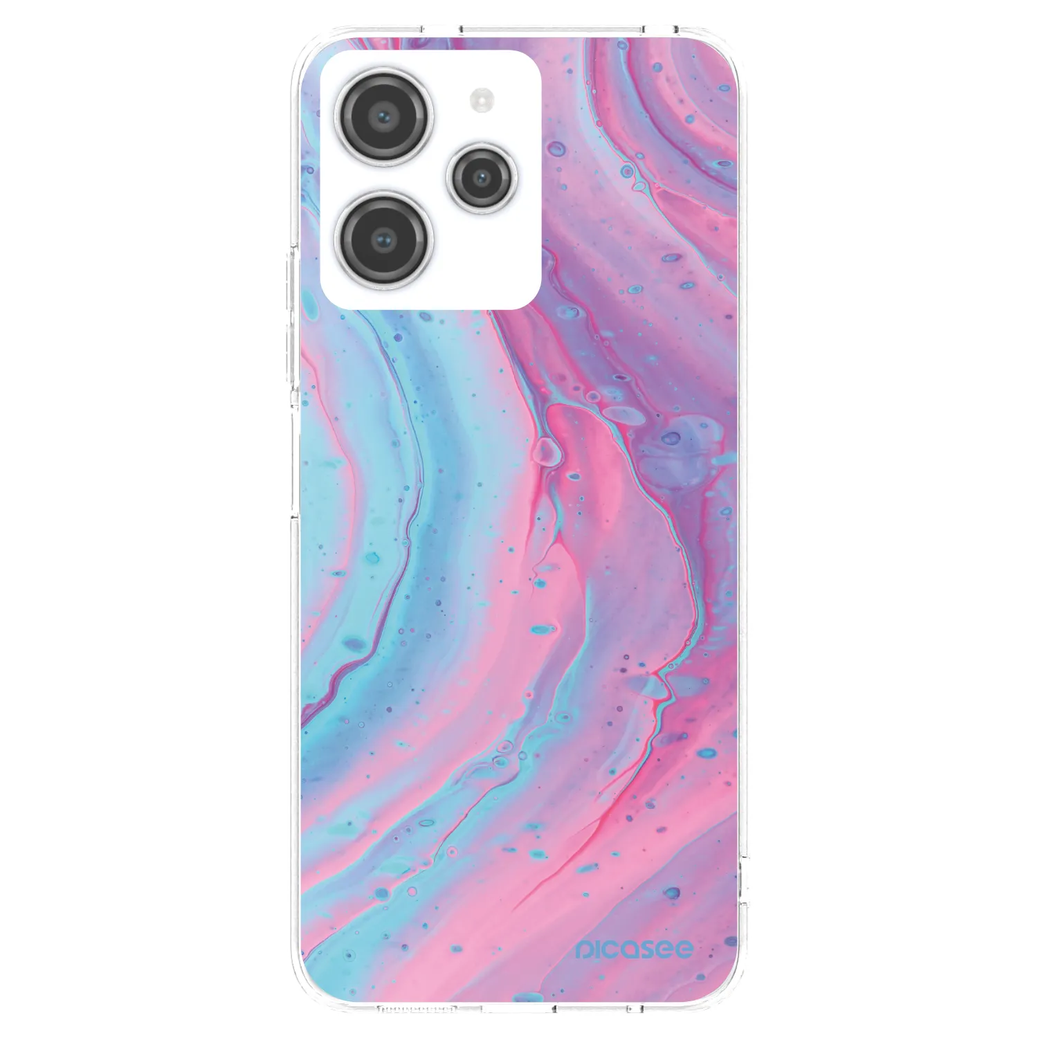 Picasee silikonový průhledný obal pro Xiaomi Redmi 12 4G - Pink liquid