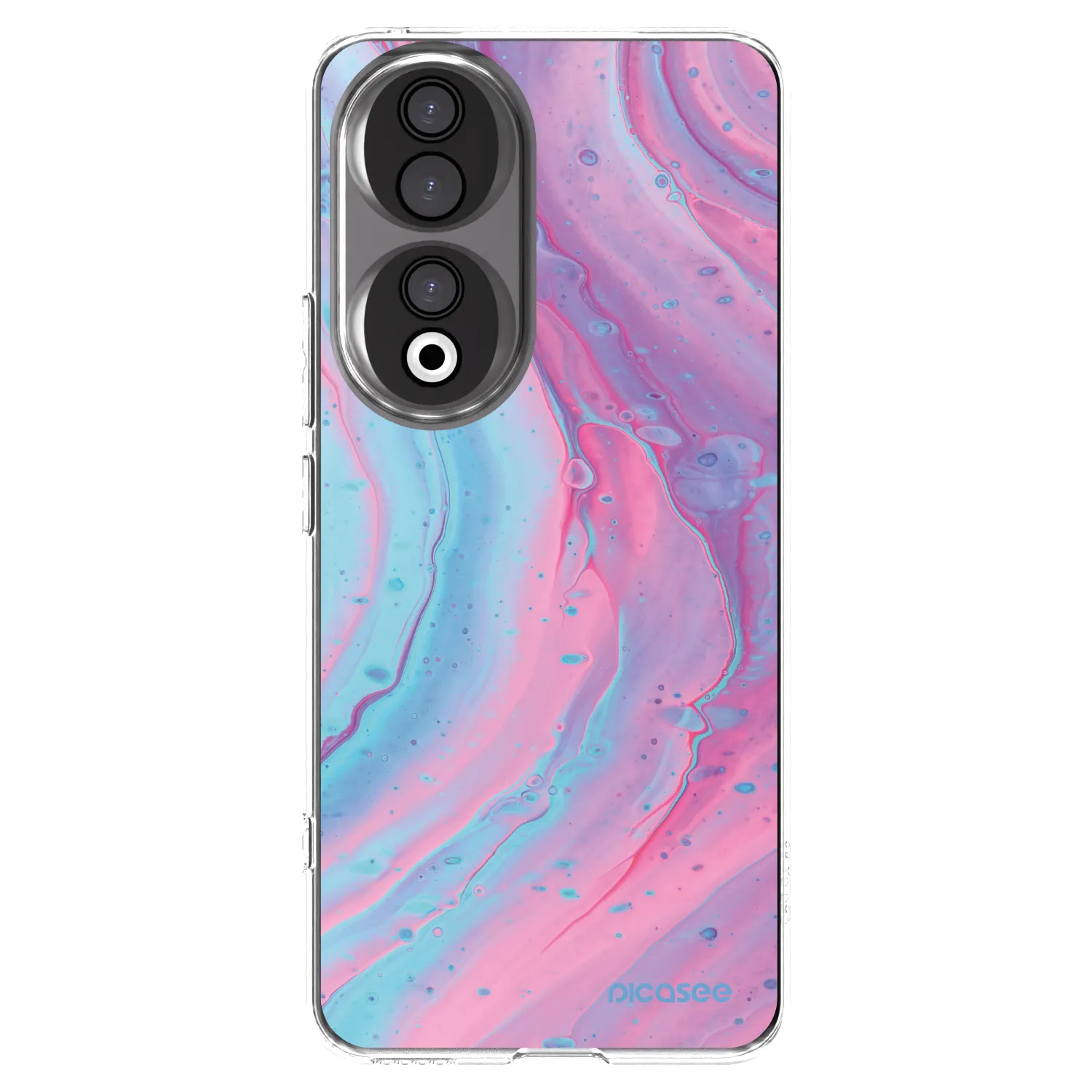 Picasee silikonový průhledný obal pro Honor 90 5G - Pink liquid