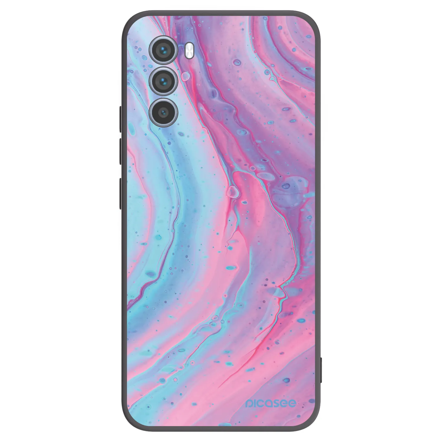 Picasee silikonový černý obal pro Motorola Moto G62 - Pink liquid