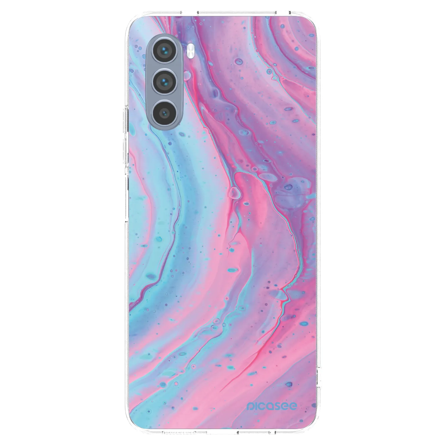 Picasee silikonový průhledný obal pro Motorola Moto G62 - Pink liquid
