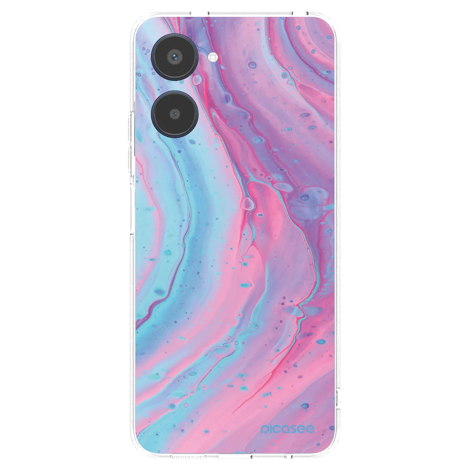 Picasee silikonový průhledný obal pro Realme 10 4G - Pink liquid