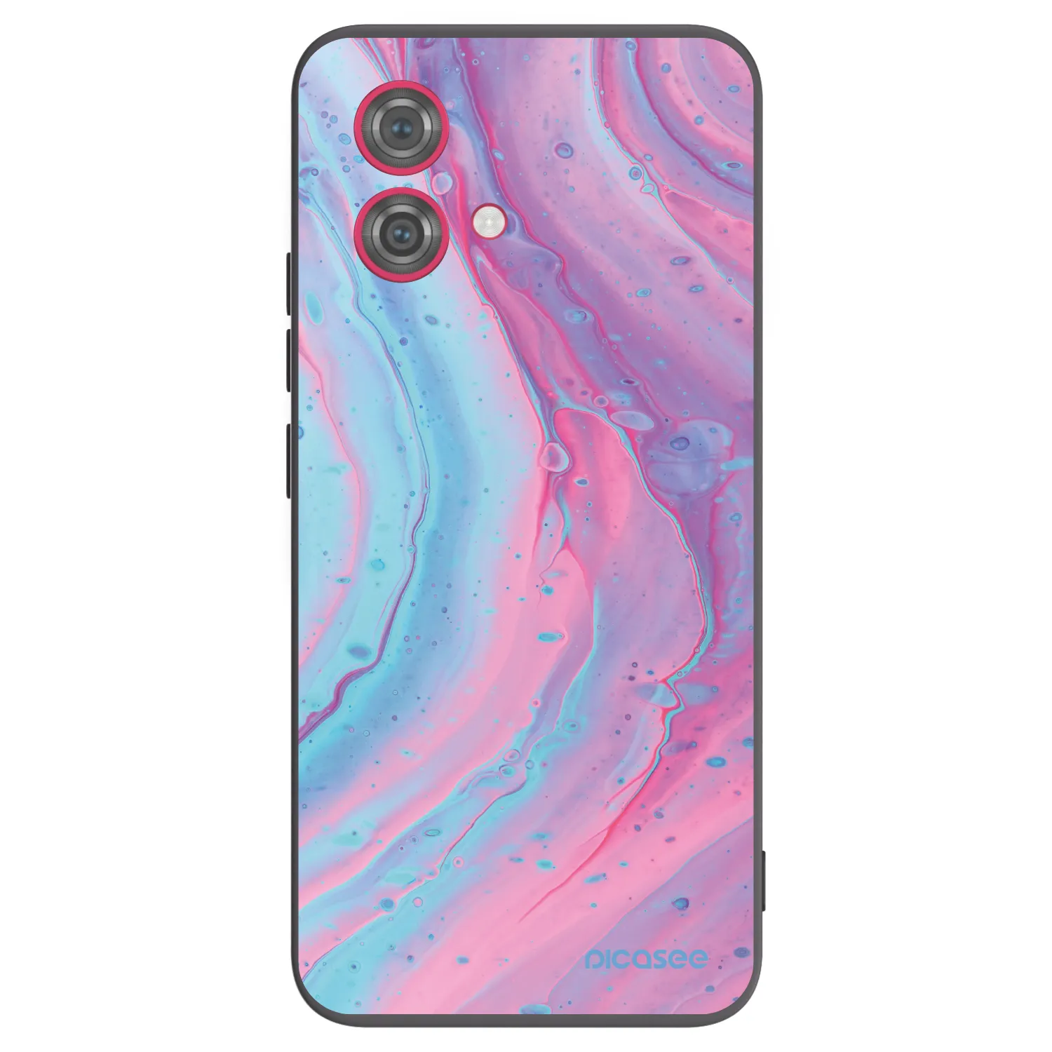 Picasee silikonový černý obal pro Motorola Moto G84 5G - Pink liquid