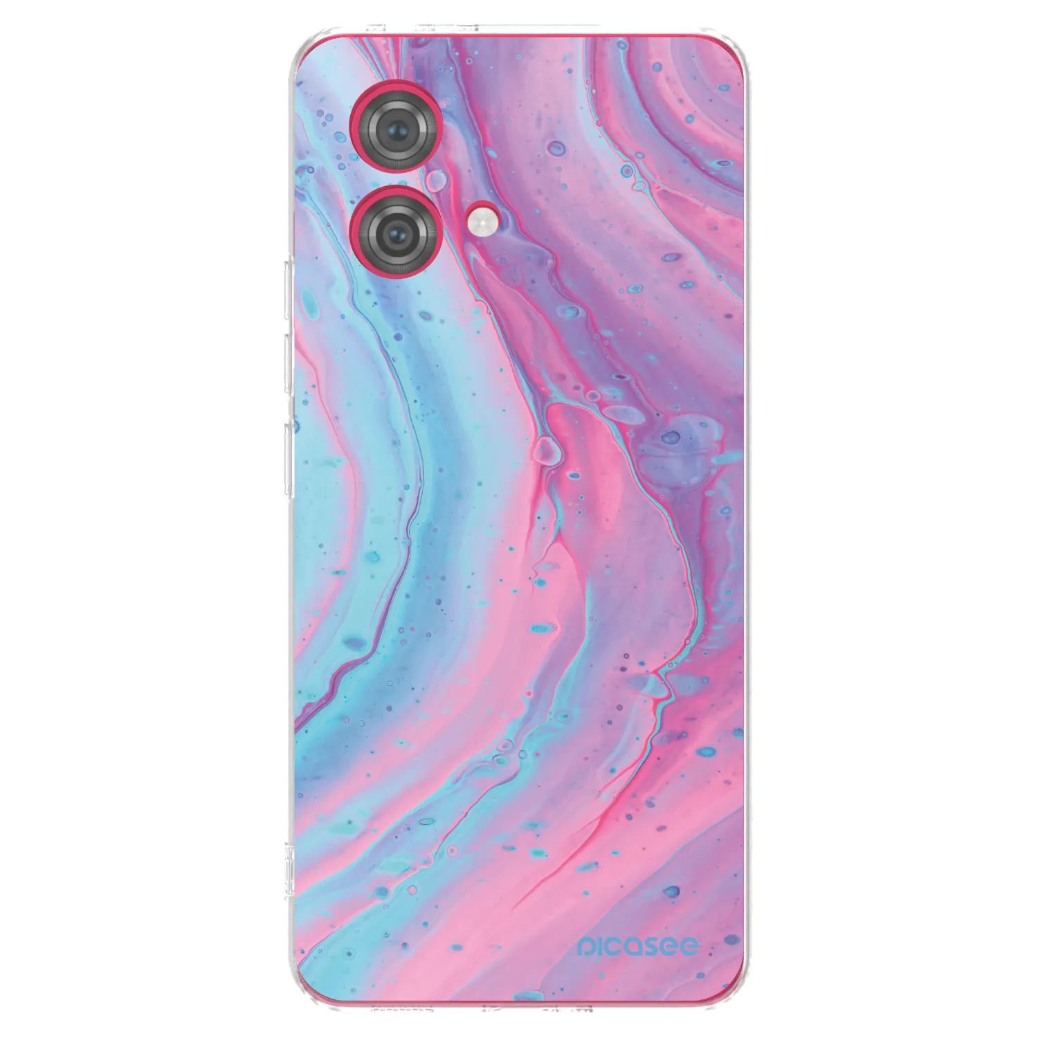 Picasee silikonový průhledný obal pro Motorola Moto G84 5G - Pink liquid