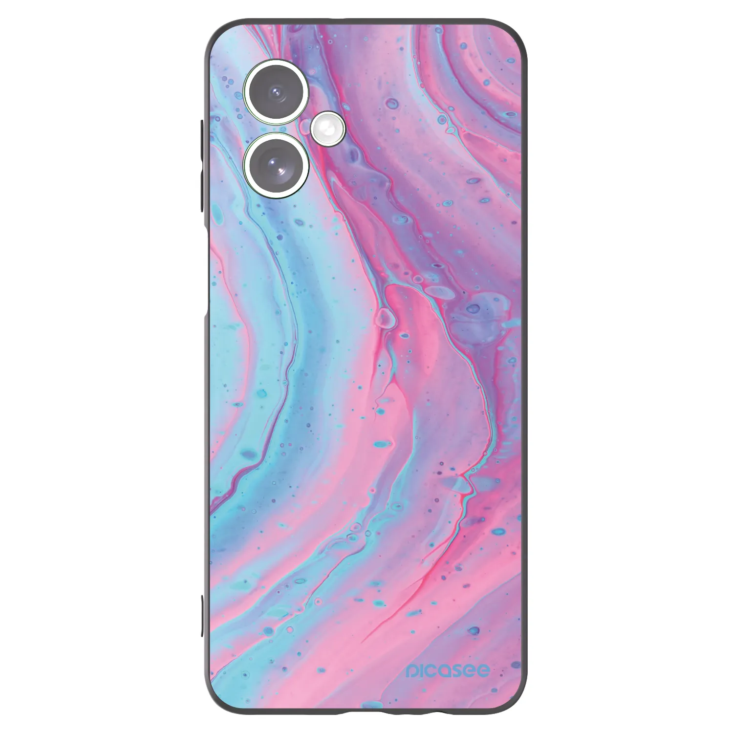 Picasee silikonový černý obal pro Motorola Moto G54 5G - Pink liquid