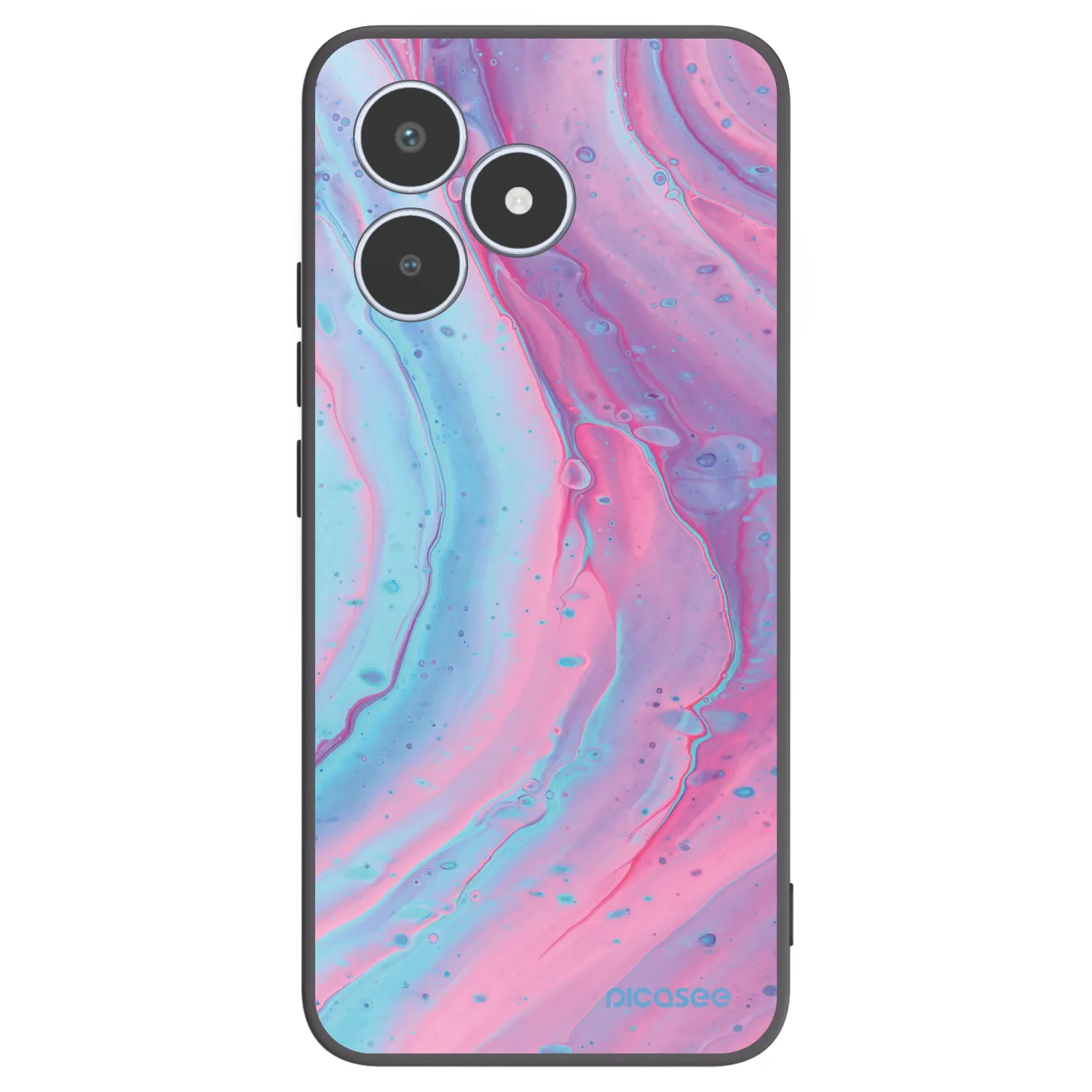 Picasee silikonový černý obal pro Realme C53 - Pink liquid