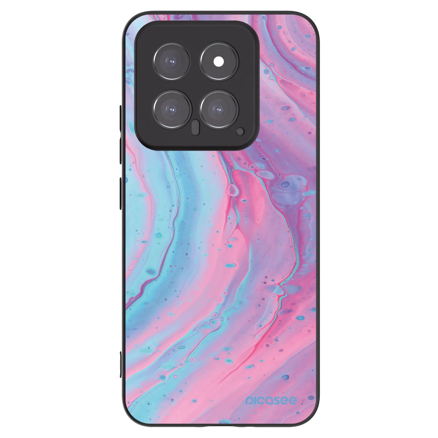 Picasee silikonový černý obal pro Xiaomi 14 - Pink liquid