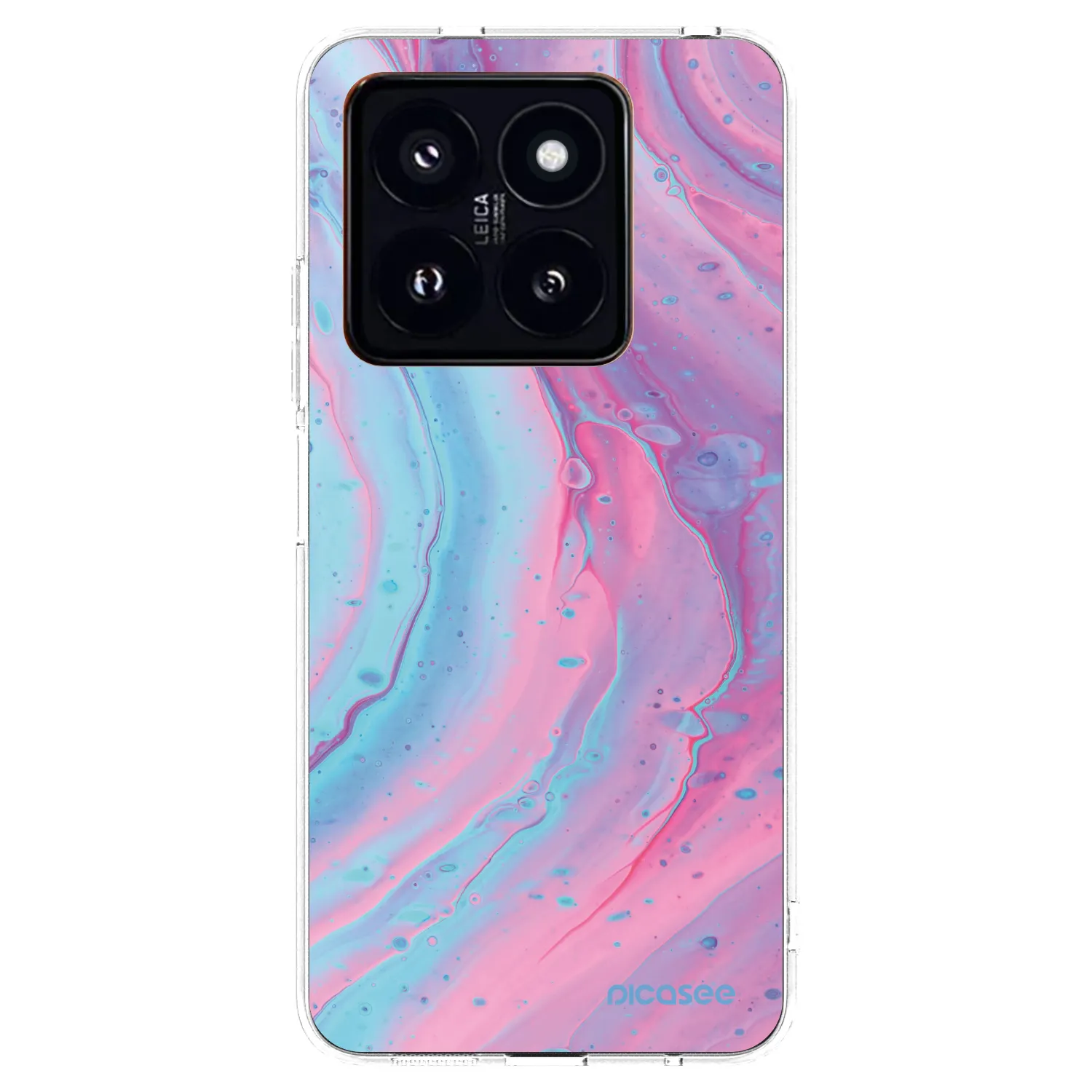 Picasee silikonový průhledný obal pro Xiaomi 14 Pro - Pink liquid