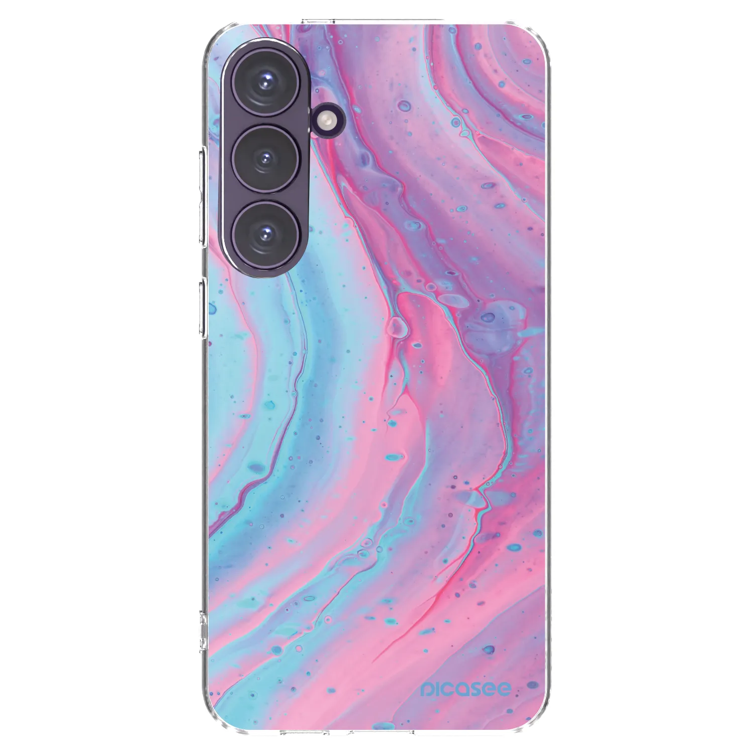 Picasee silikonový průhledný obal pro Samsung Galaxy S24+ S926B 5G - Pink liquid