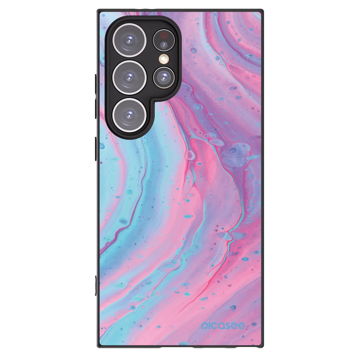 Picasee silikonový černý obal pro Samsung Galaxy S24 Ultra S928B 5G - Pink liquid