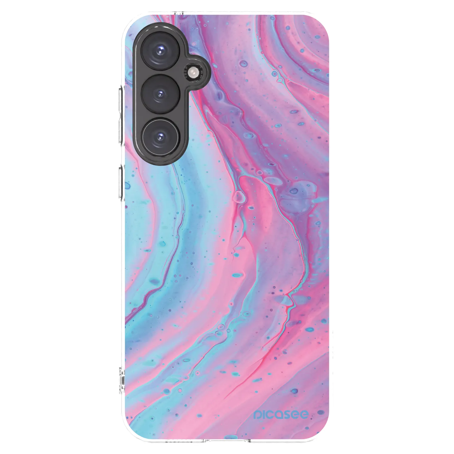 Picasee silikonový průhledný obal pro Samsung Galaxy S23 FE S711B - Pink liquid