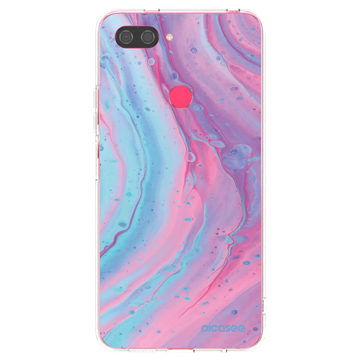 Picasee silikonový průhledný obal pro Xiaomi Mi 8 Lite - Pink liquid