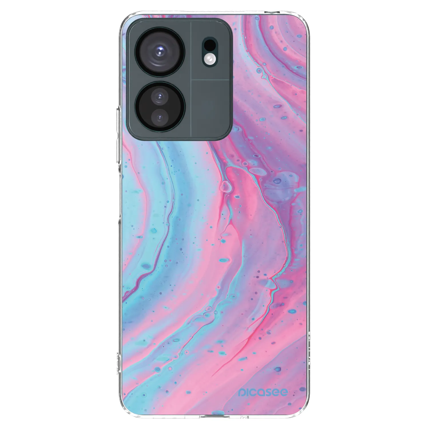 Picasee silikonový průhledný obal pro Xiaomi Redmi 13C 4G - Pink liquid