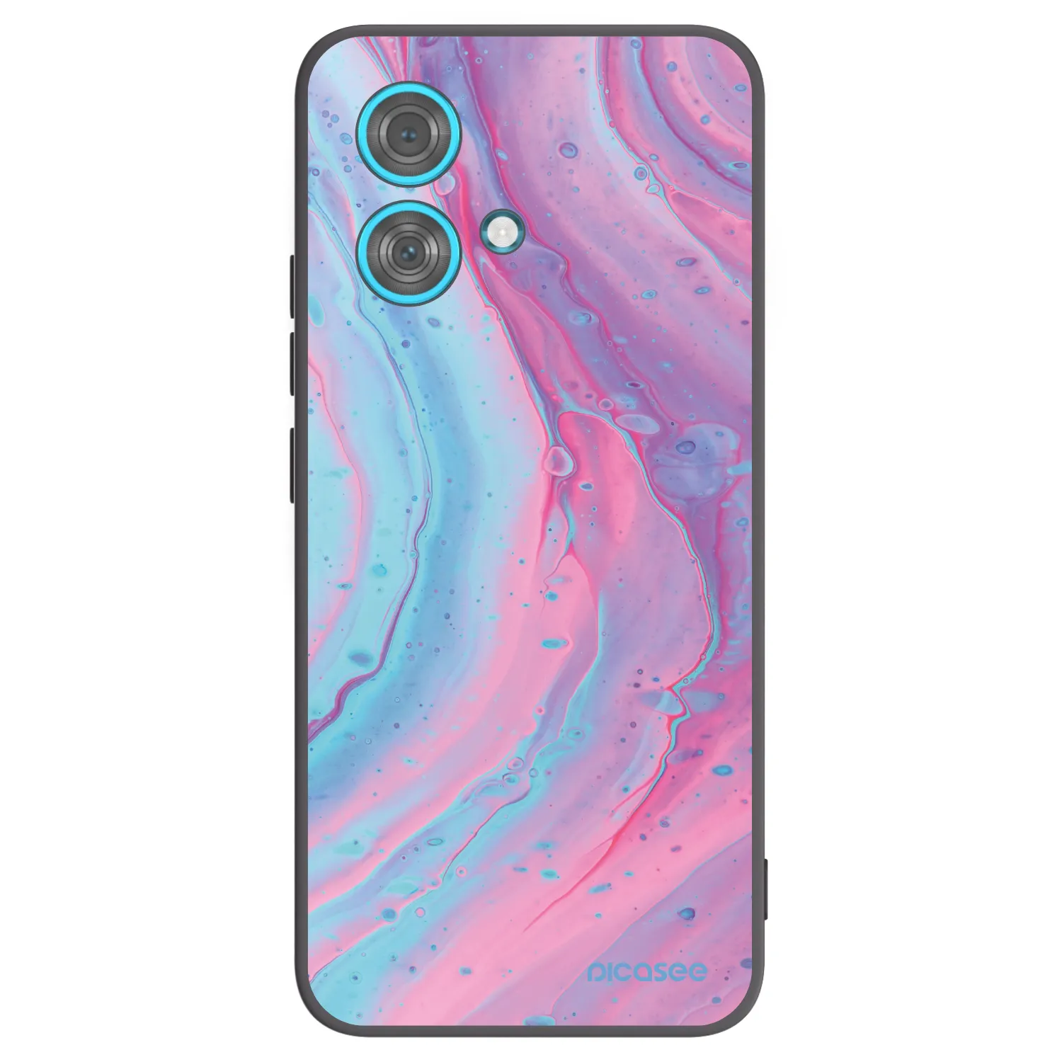 Picasee silikonový černý obal pro Motorola Edge 40 Neo - Pink liquid