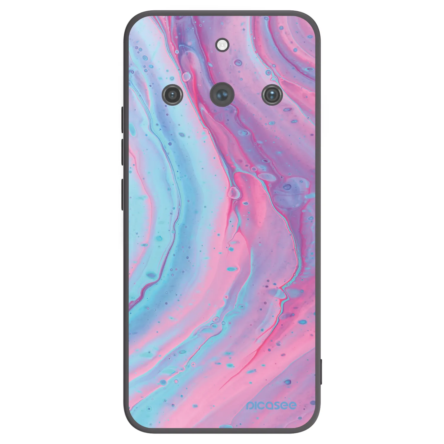 Picasee silikonový černý obal pro Realme 11 Pro+ - Pink liquid
