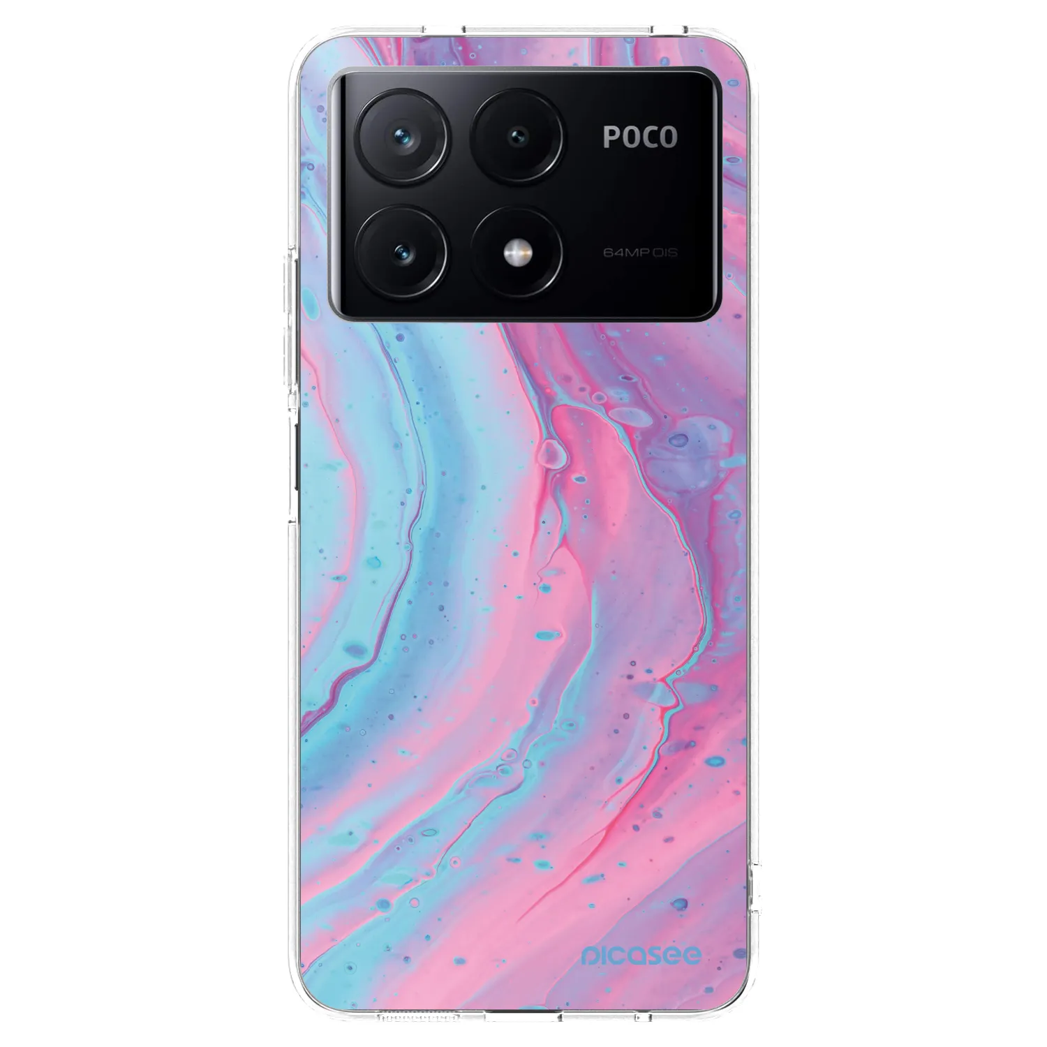 Picasee silikonový průhledný obal pro Xiaomi Poco X6 Pro - Pink liquid