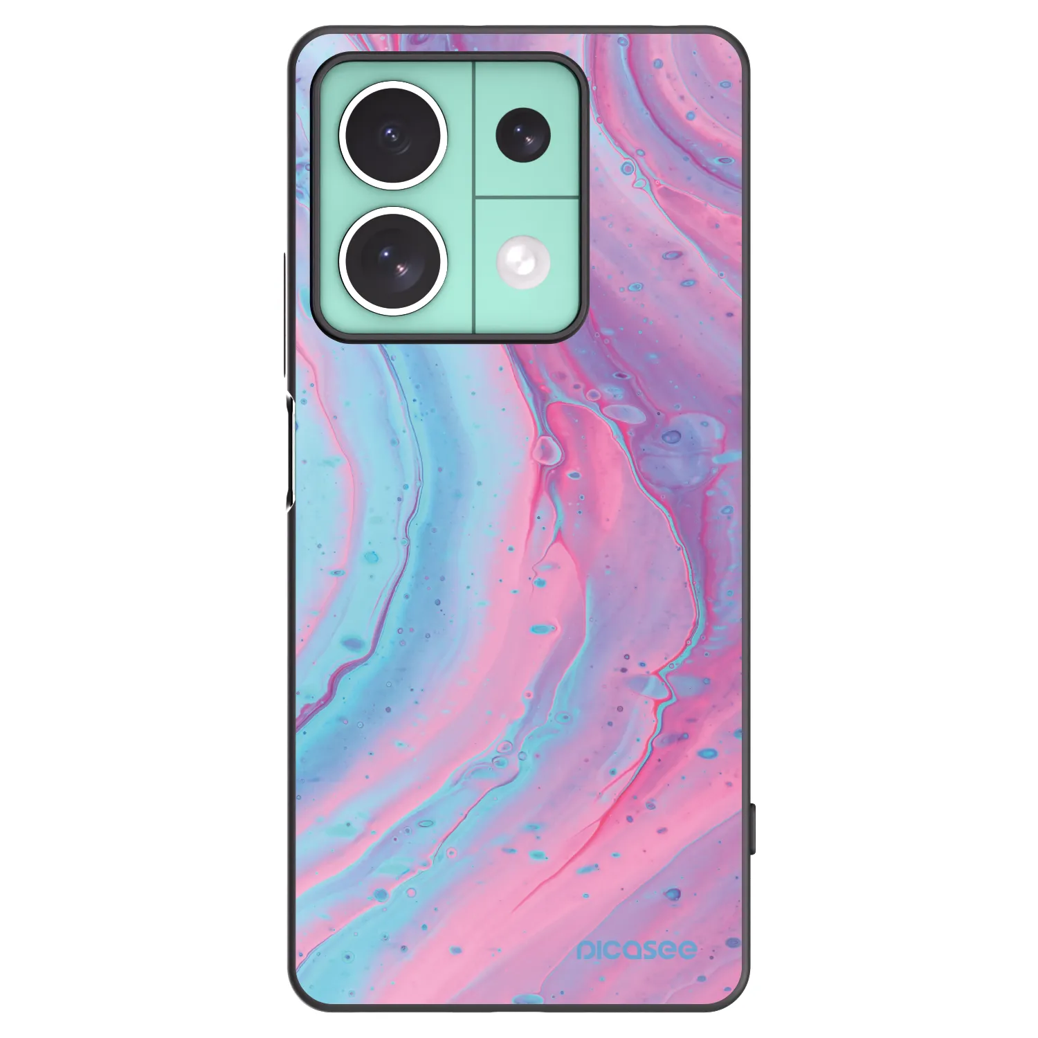 Picasee silikonový černý obal pro Xiaomi Redmi Note 13 5G - Pink liquid