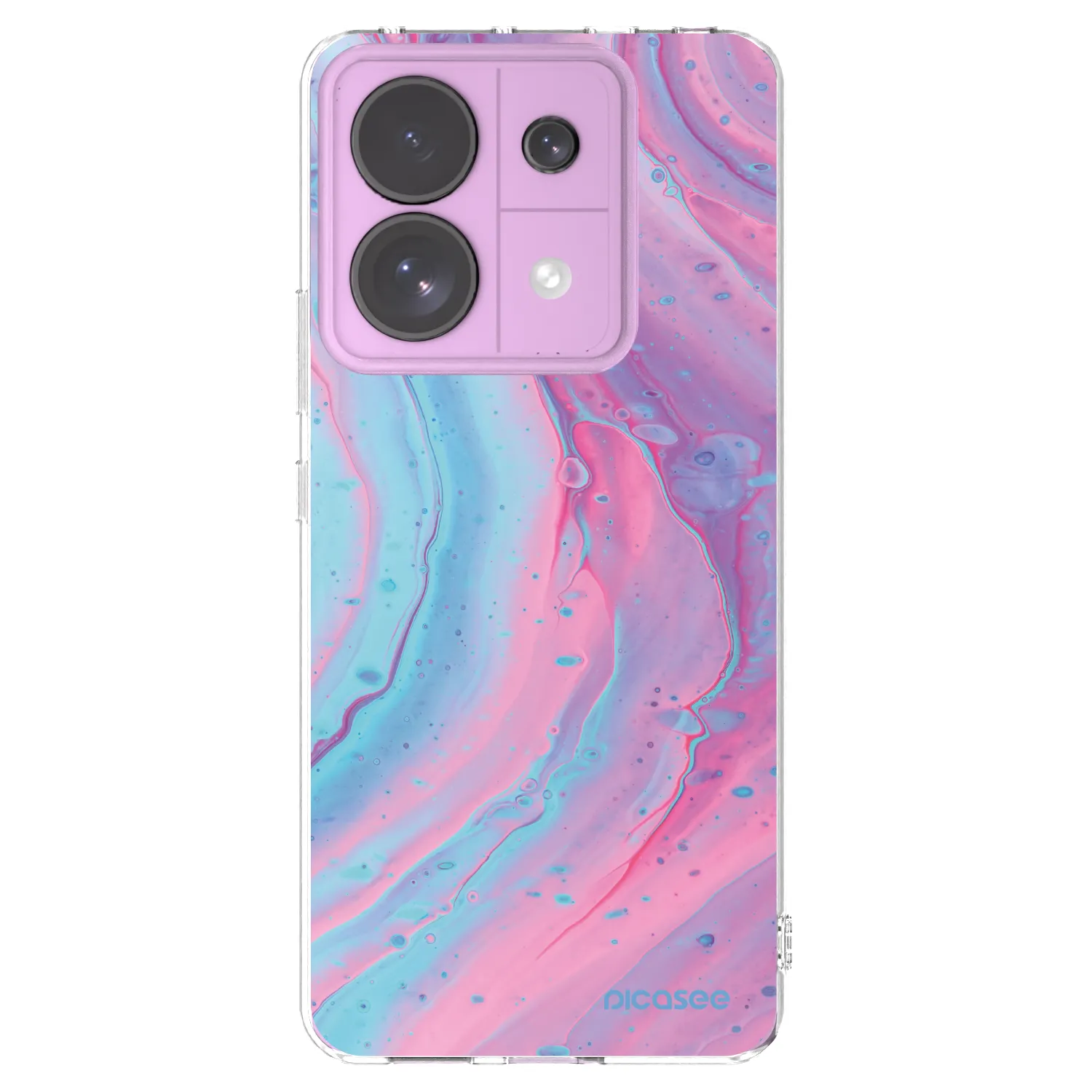 Picasee silikonový průhledný obal pro Xiaomi Redmi Note 13 Pro 5G - Pink liquid