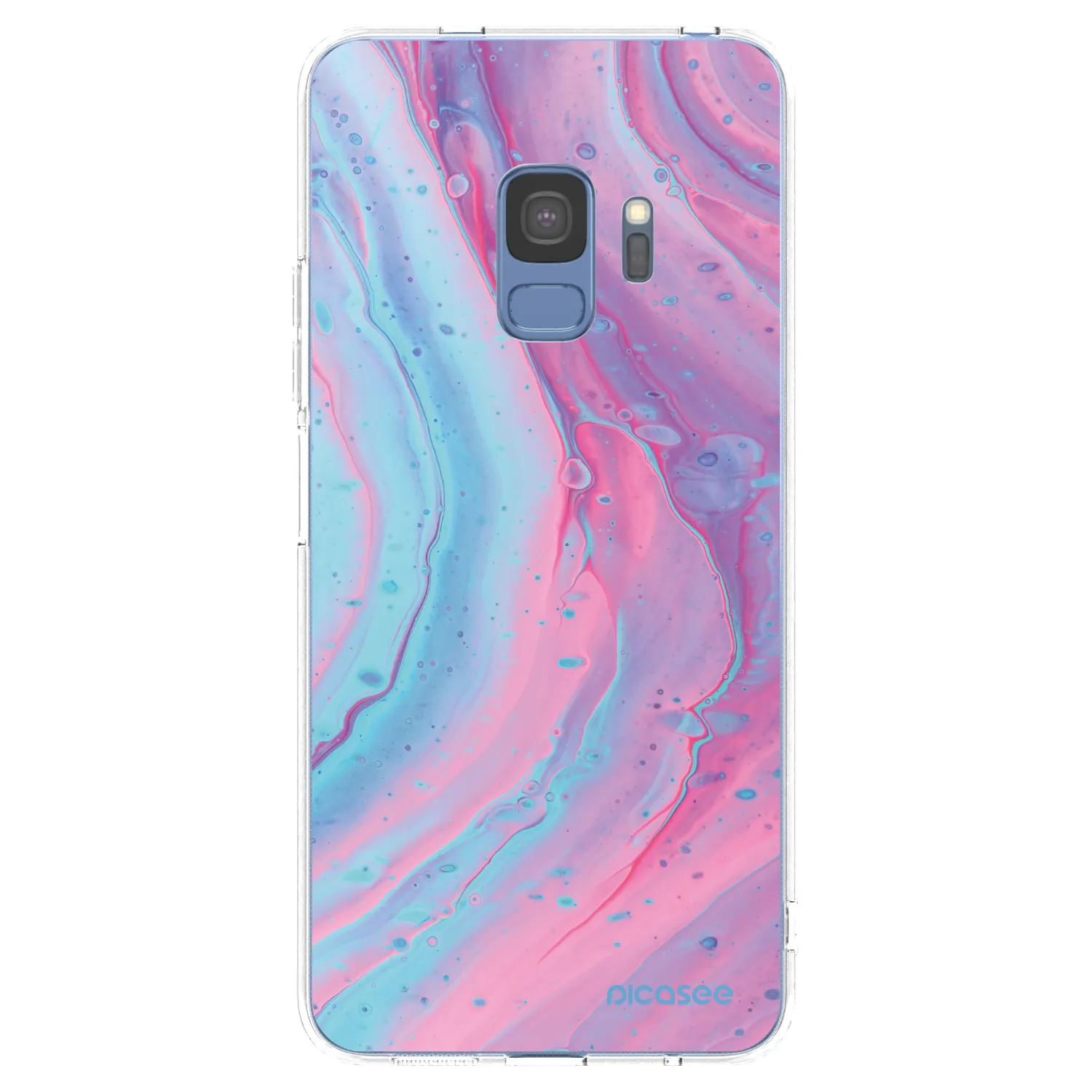 Picasee silikonový průhledný obal pro Samsung Galaxy S9 G960F - Pink liquid