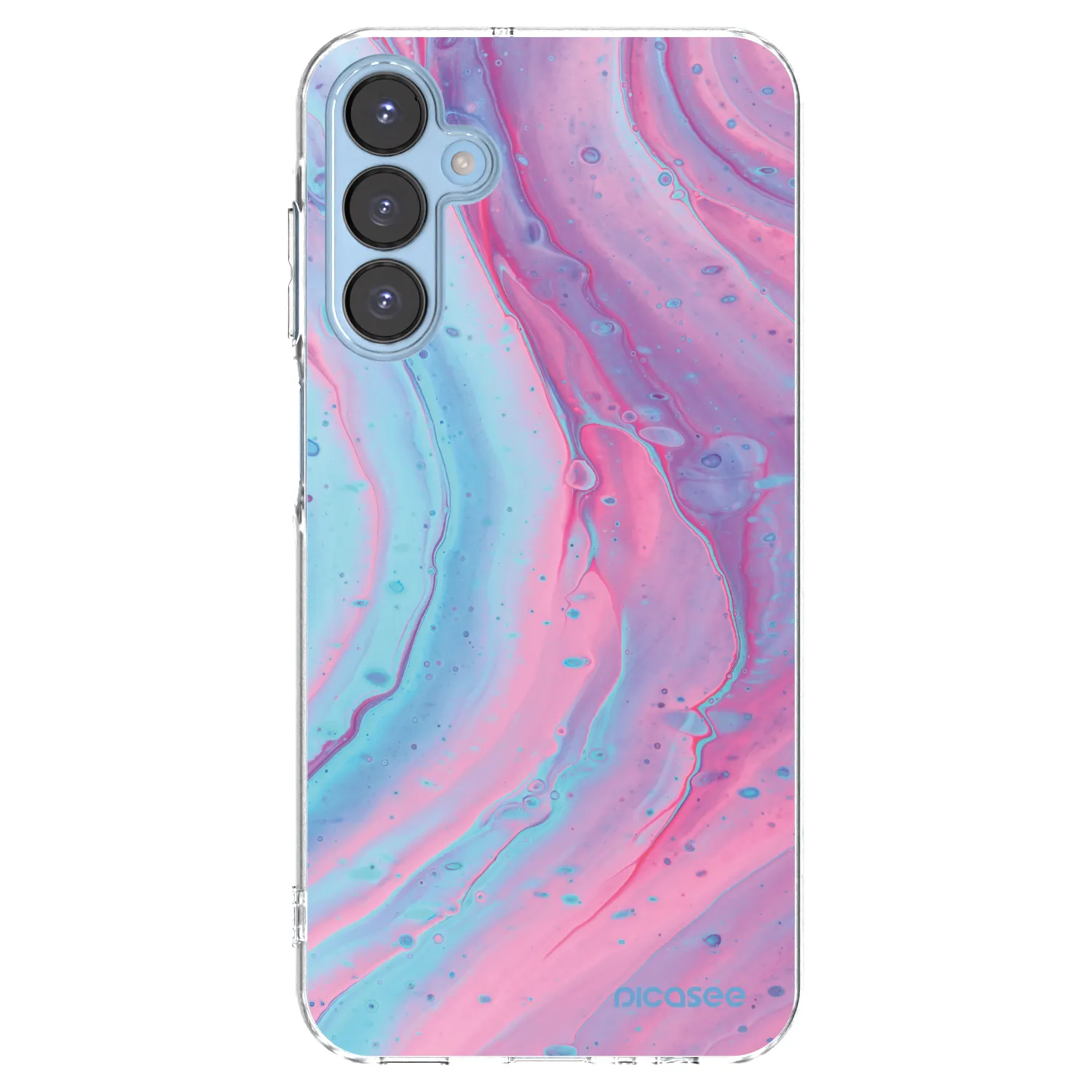 Picasee silikonový průhledný obal pro Samsung Galaxy A15 A156B 5G - Pink liquid