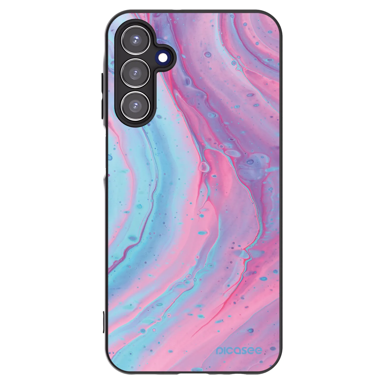 Picasee silikonový černý obal pro Samsung Galaxy A15 A155F 4G - Pink liquid