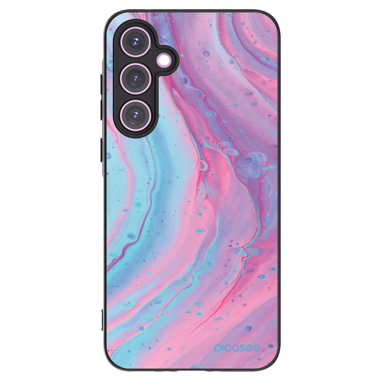 Picasee silikonový černý obal pro Samsung Galaxy A35 5G A356B - Pink liquid