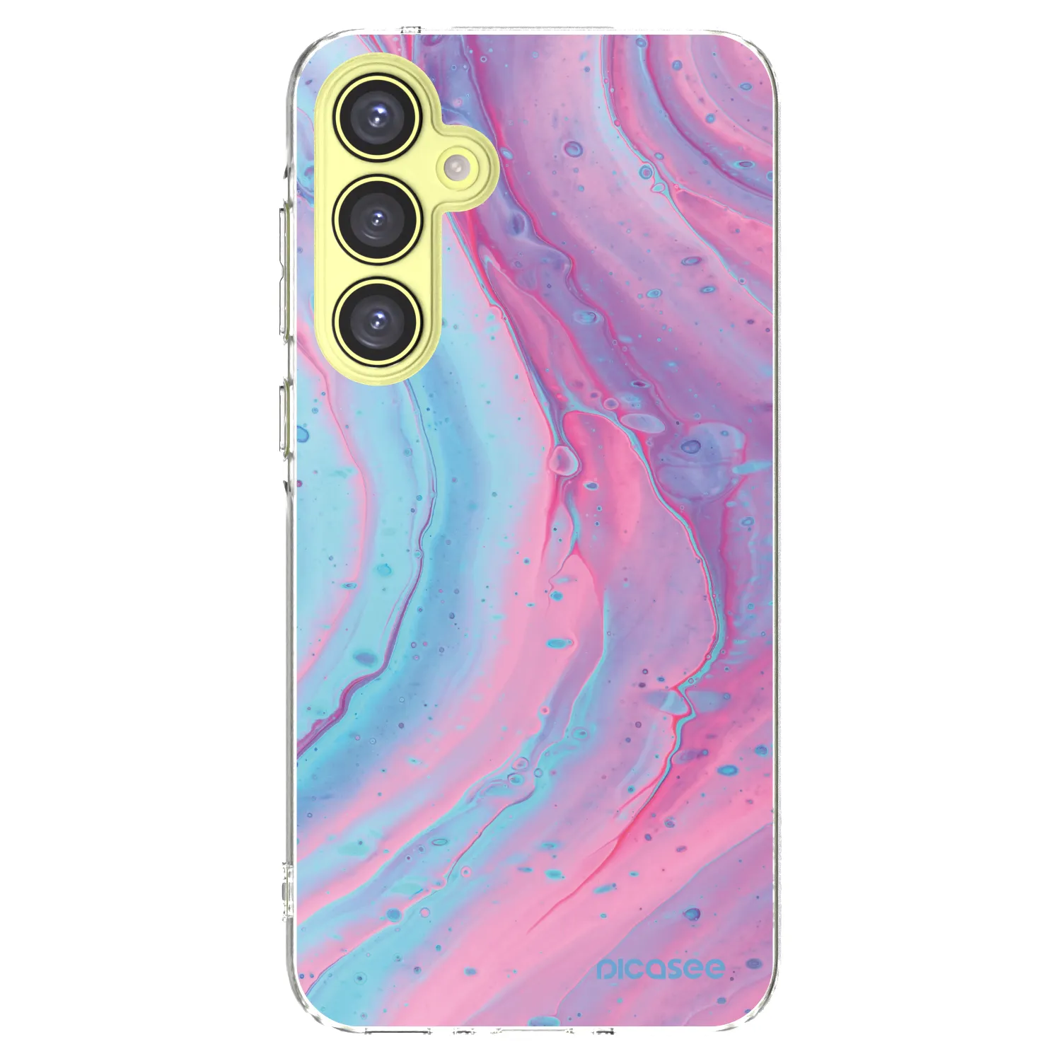 Picasee silikonový průhledný obal pro Samsung Galaxy A35 5G A356B - Pink liquid