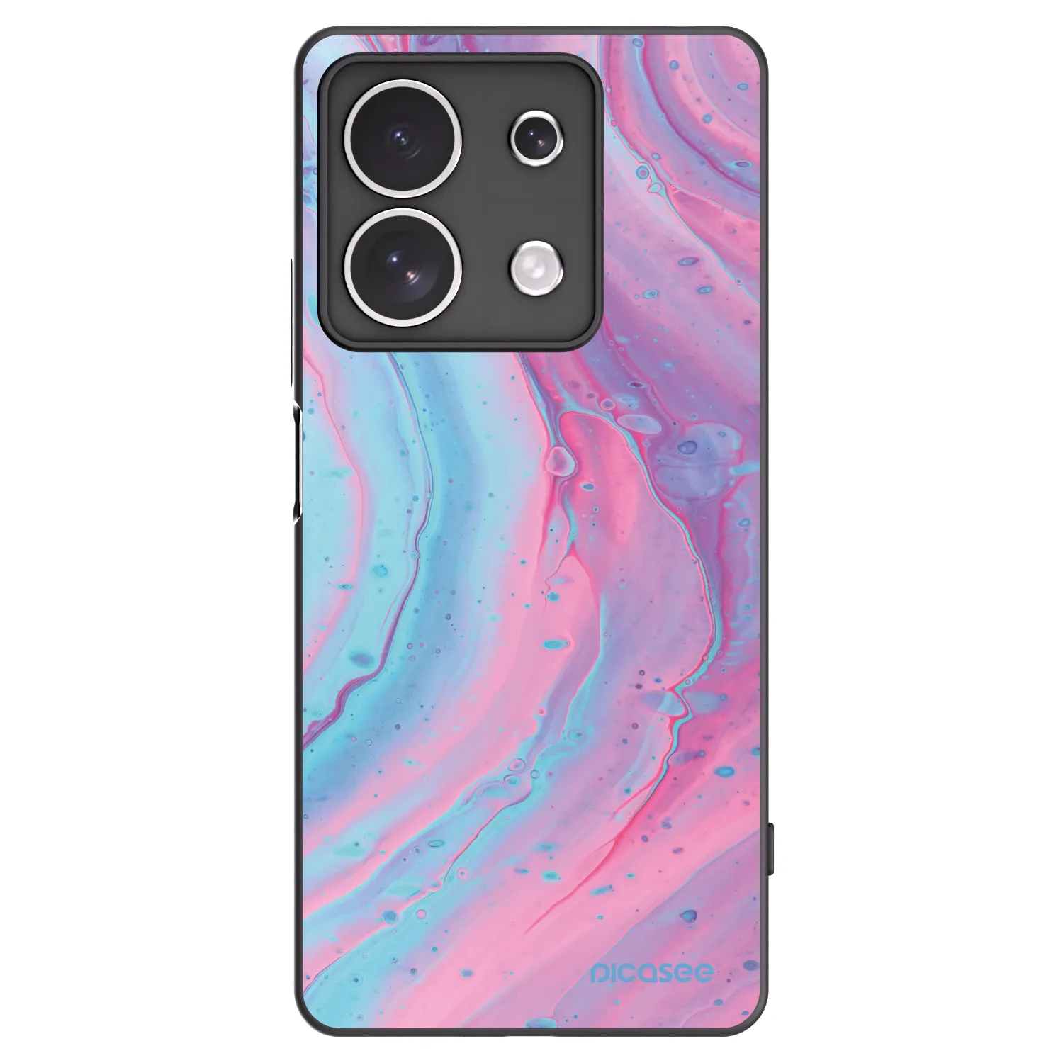 Picasee silikonový černý obal pro Xiaomi Redmi Note 13 4G - Pink liquid