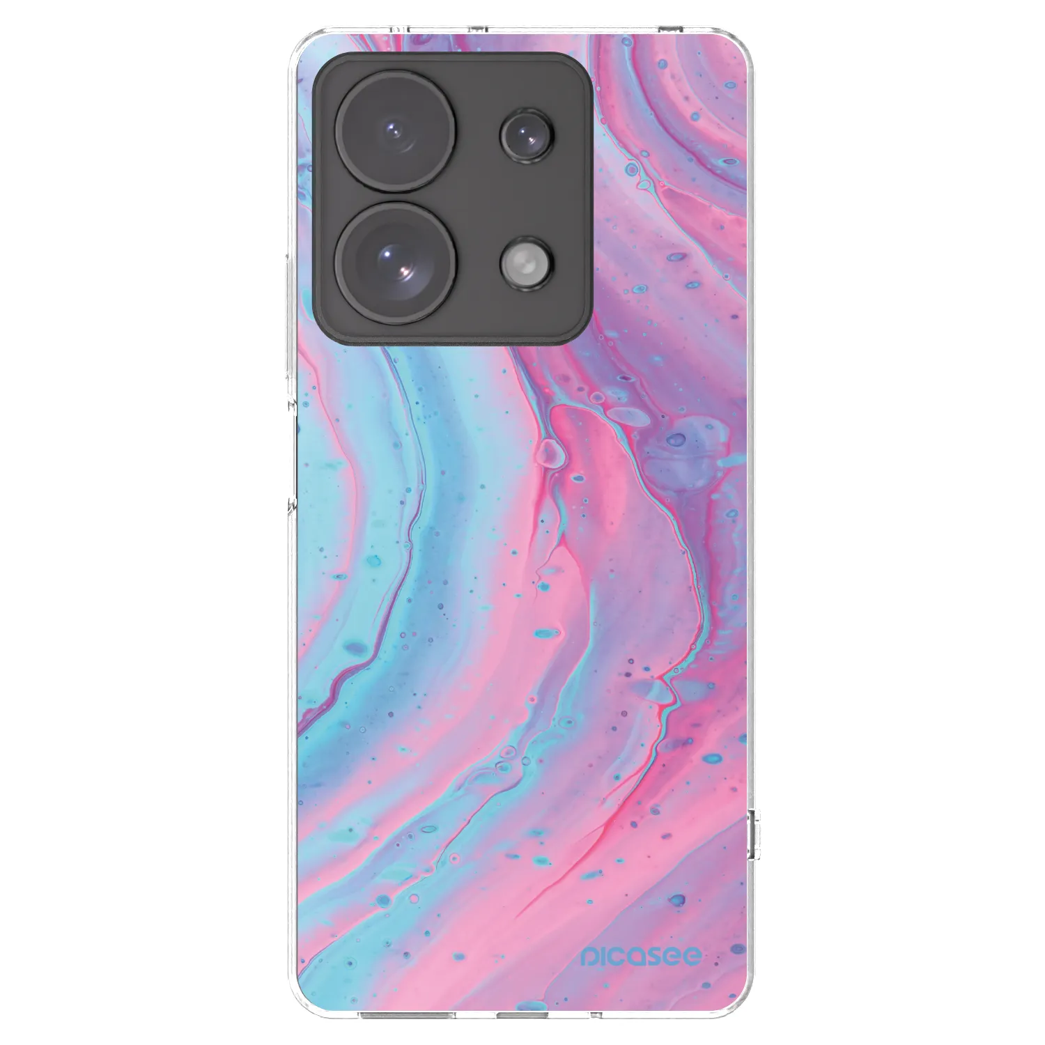 Picasee silikonový průhledný obal pro Xiaomi Redmi Note 13 Pro 4G - Pink liquid